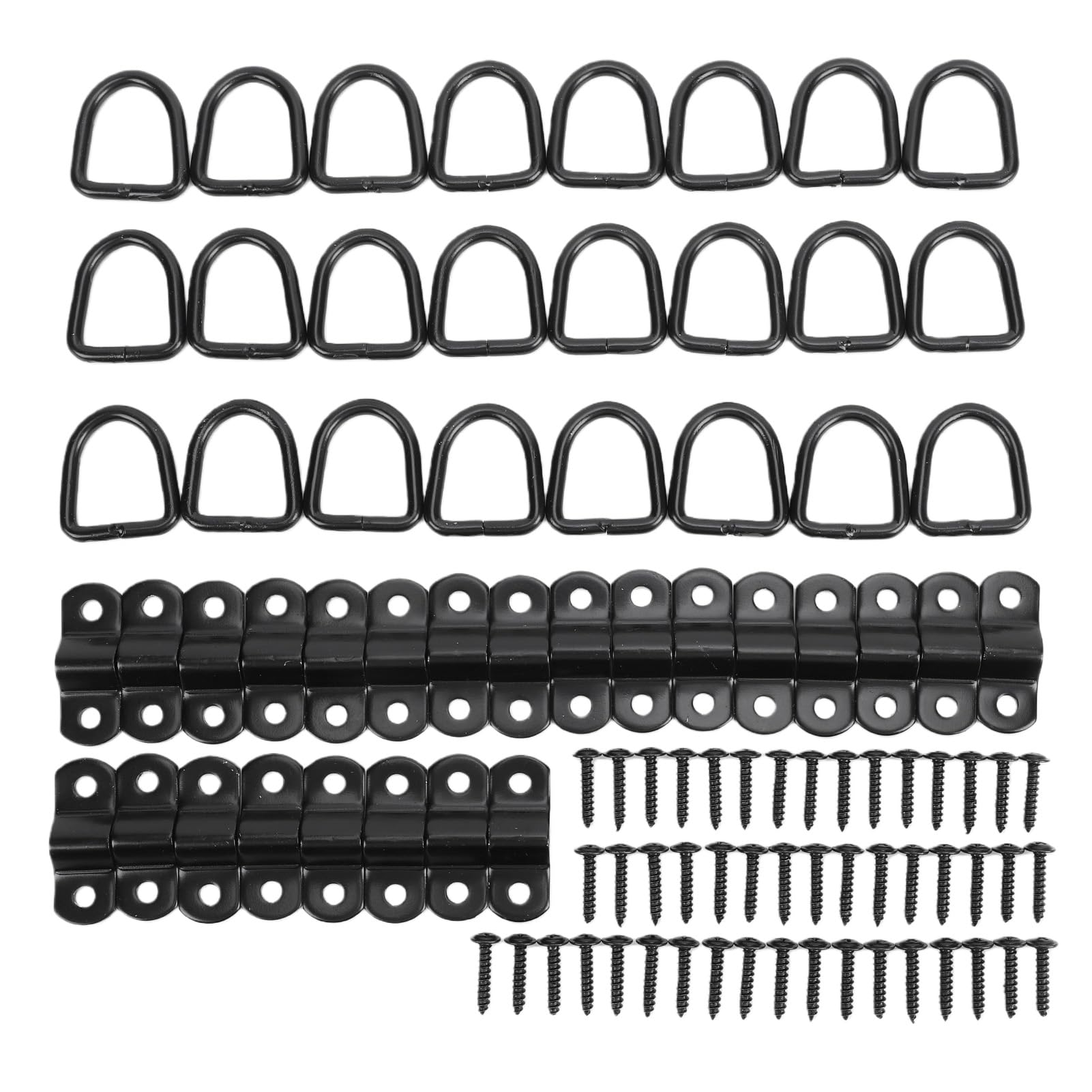 Anillos en D Anclajes de amarre Ganchos Servicio pesado 2400 libras Soporte de carga 1/4 pulg. Ancla de remolque Anillos de amarre para camionetas, barcos, motocicletas, negro