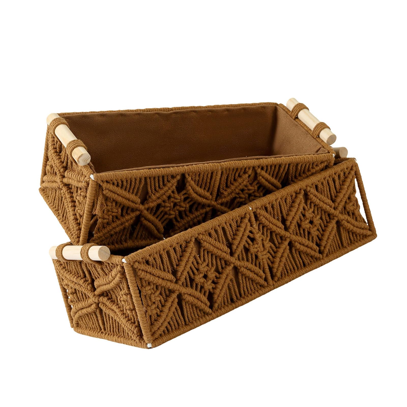 rectangular tissue box cover, Multipurpose Sturdy Cotton Weave Storage Box Accessory for Tissues and Remote Controls(Linen Butterfly E)