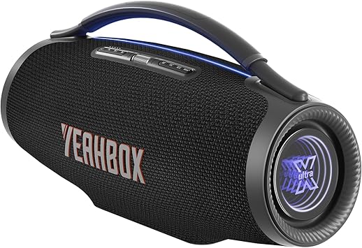 YEAHBOX Sonic Boom Ultra Portable Bluetooth Party Speaker, 320W Rated / 500W Peak, True 3-Way 5-Driver System, 69 Racetrack Woofer, Dual Passive Radiators Black