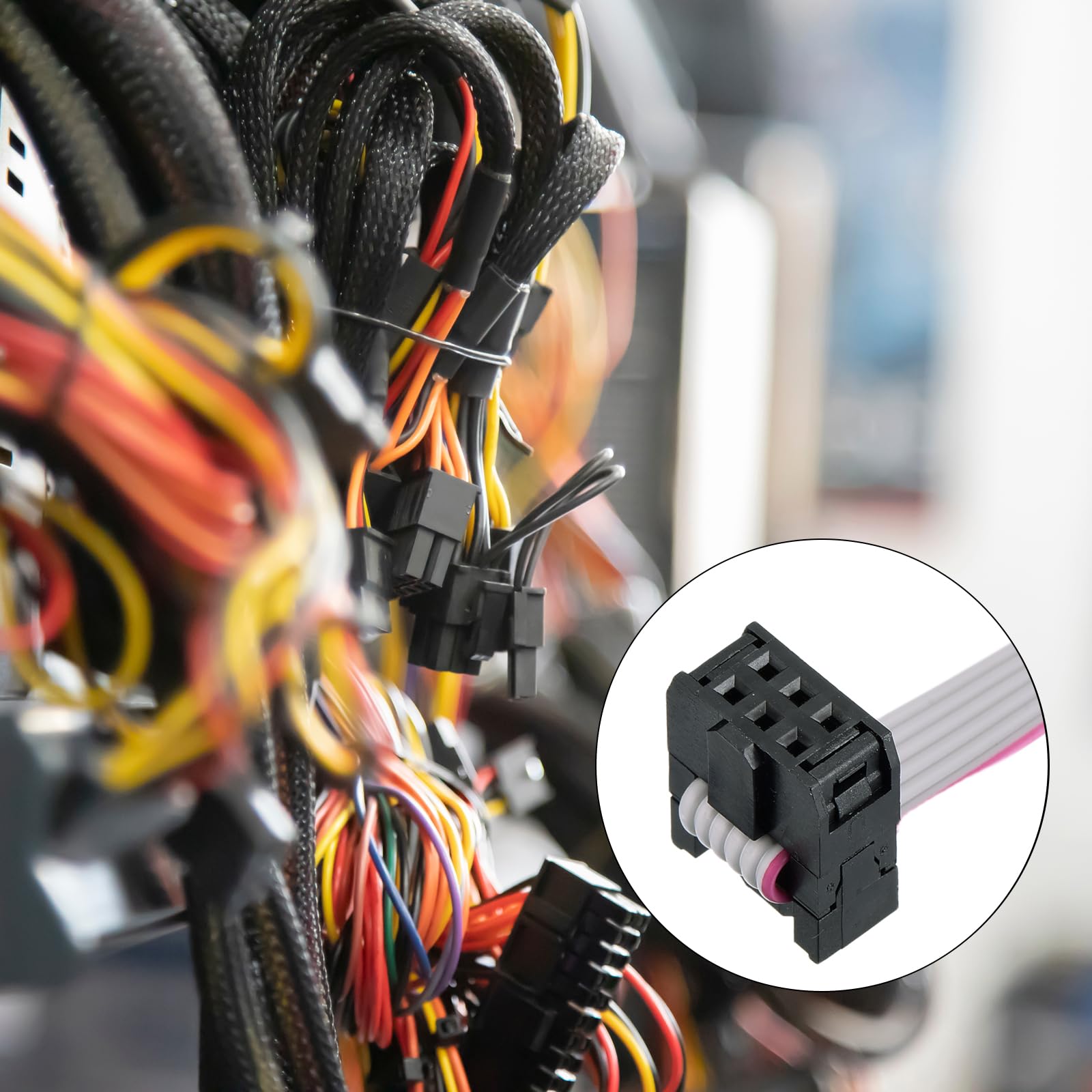 sourcing map 1 cavo a nastro piatto con connettore IDC, 6 pin, passo 2,54 mm, lunghezza 1 m, FC a FC doppio femmina, cavo a nastro piatto per elettronica industriale, grigio