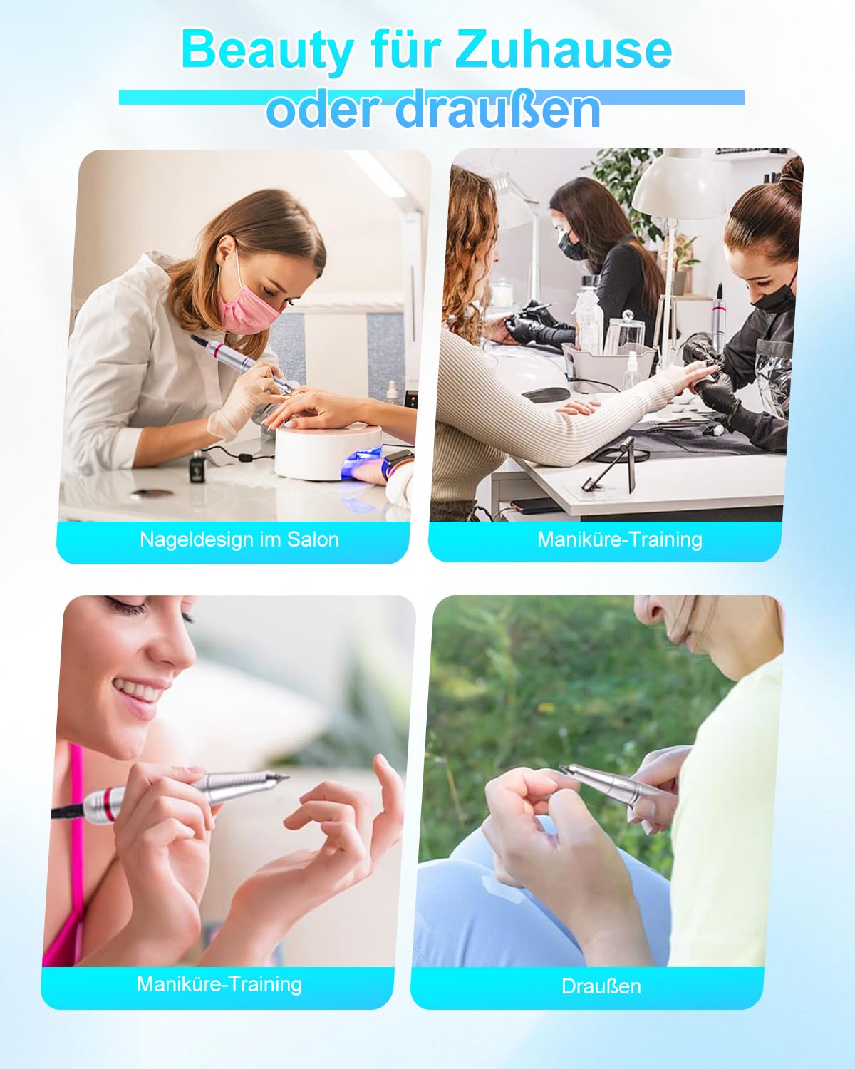 CozyZen Elektrische Nagelfräse Professional, 45000 U/min mit LCD-Display | Hand- & Fußsteuerung, leise, für Acryl- und Gelnägel, Maniküre & Pediküre, ideal für Salon und Zuhause