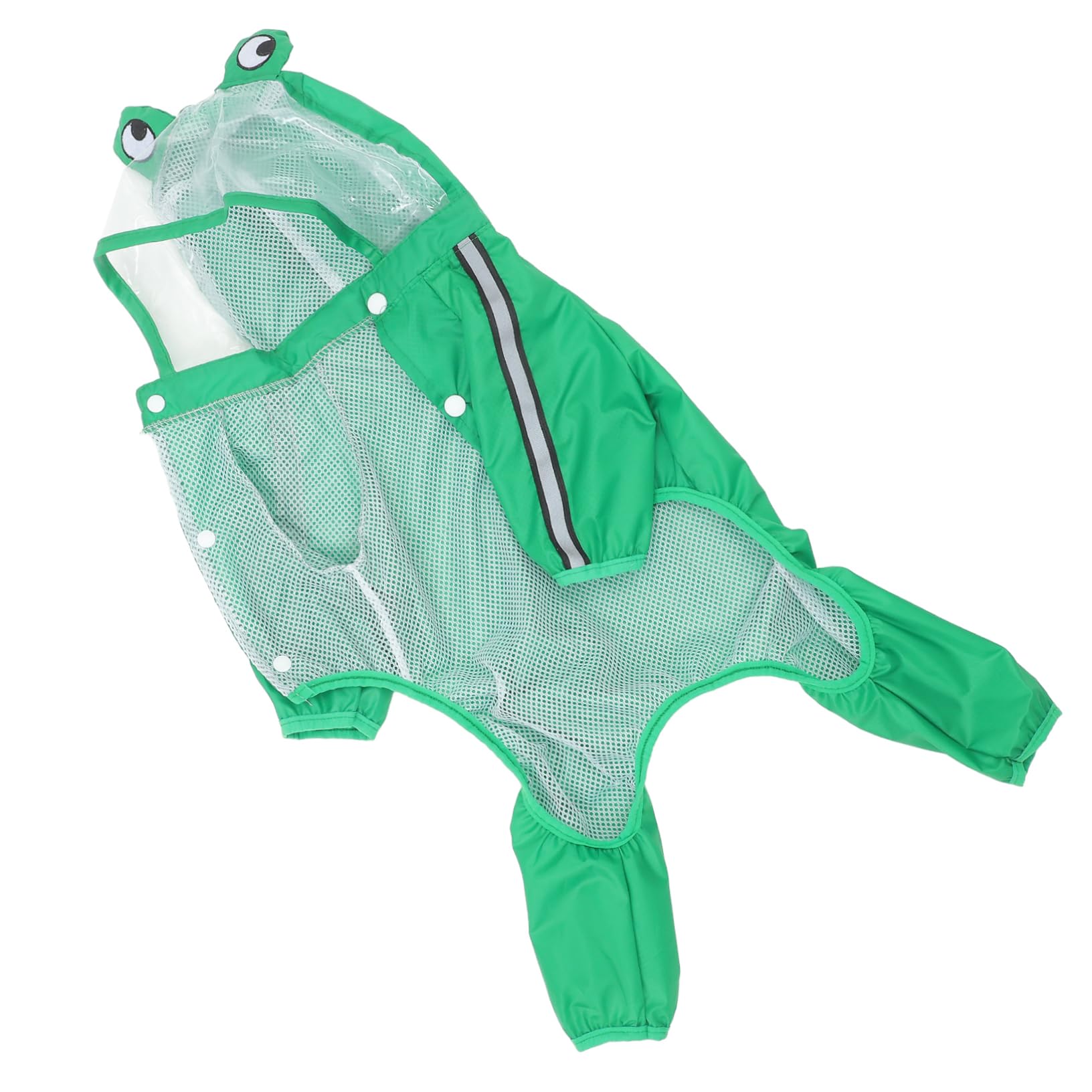GANAZONO Pet Raincoat Hood Green Frog Print Waterproof for Small Medium Large Dogs Easy to Pack Carry 2XL