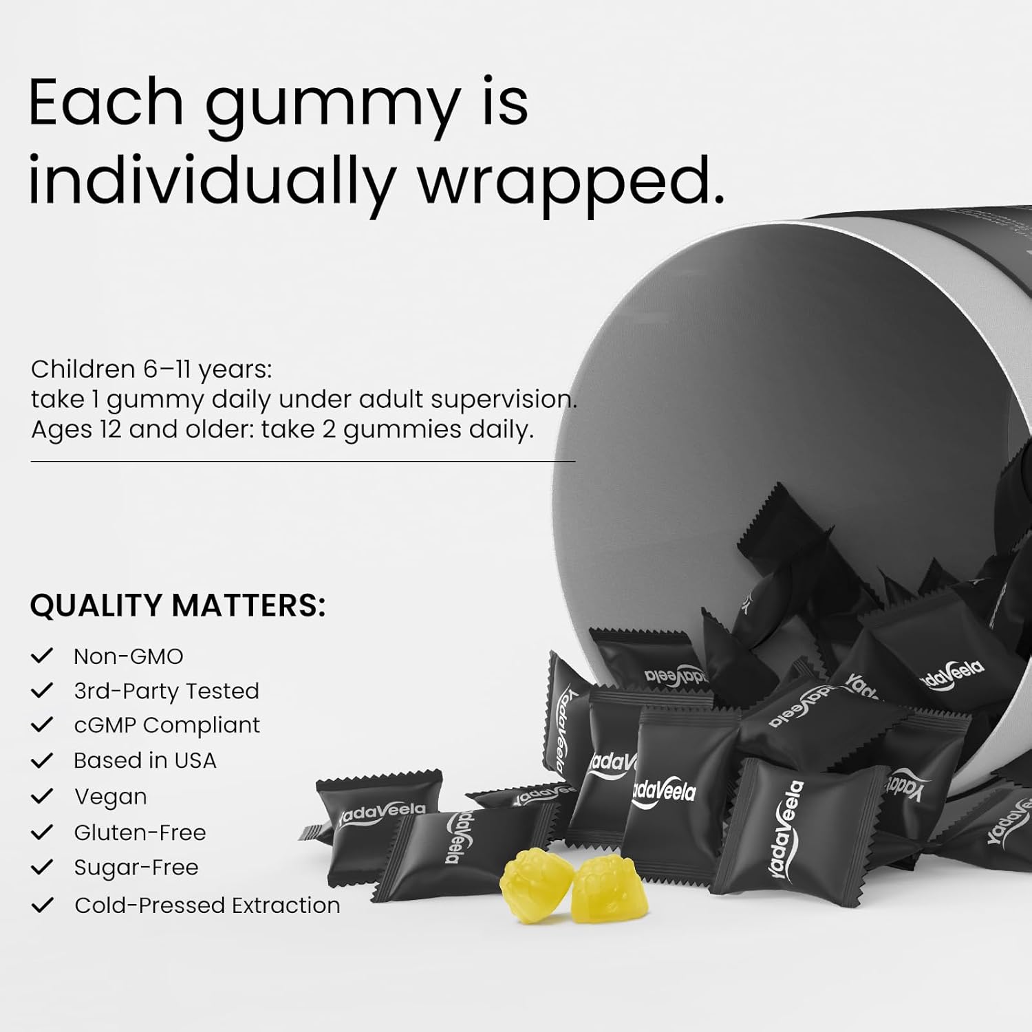 Stress Support Gummies for Kids & Adults, L-Theanine 400mg with Magnesium Glycinate, GABA & Ashwagandha, L Theanine Chewable Supplement for Relaxation, sleep, Calm & Focus, 120 Count, 60 Day Supply - Image 4