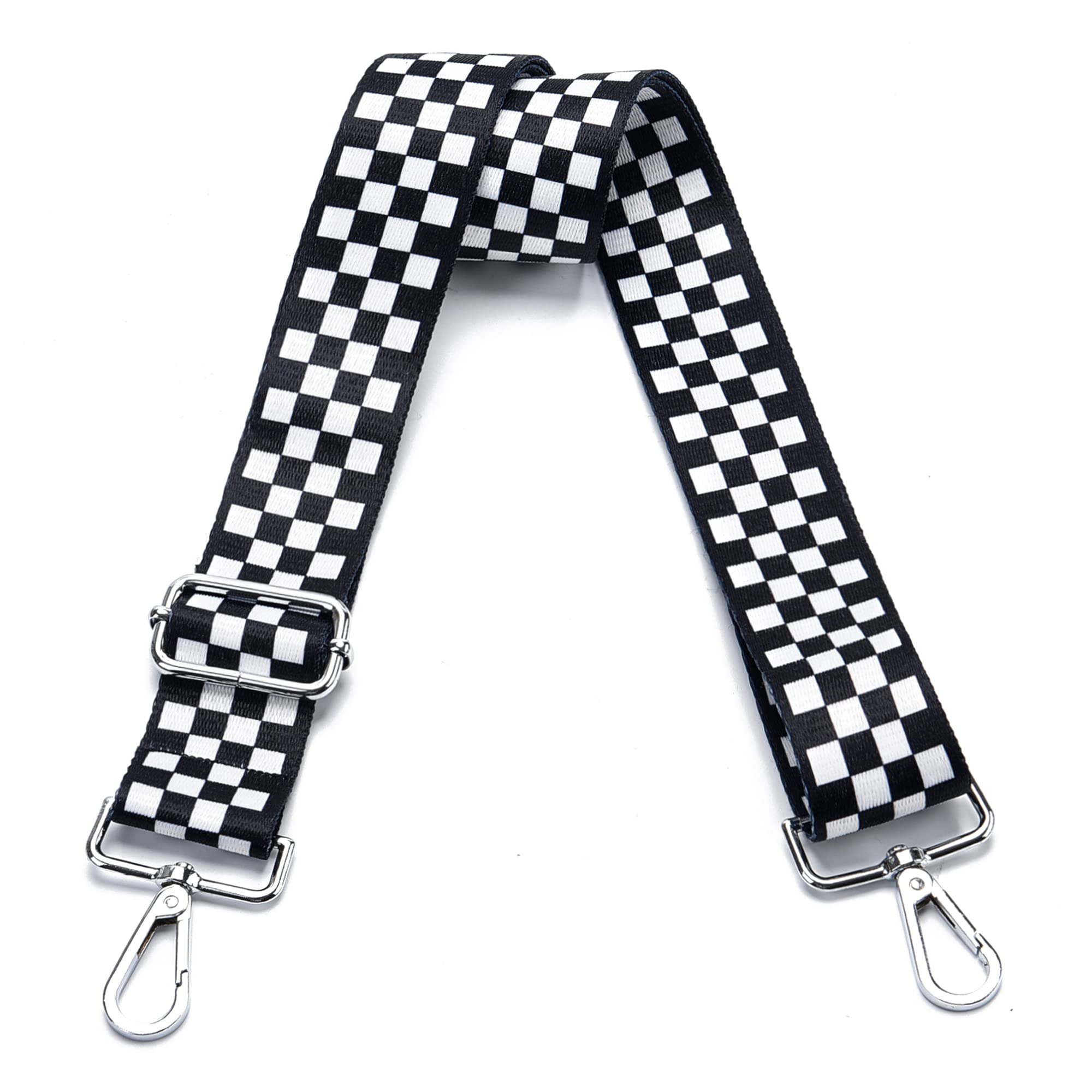 Wide Purse Strap Adjustable Replacement Crossbody Bag Strap Silver Hardware Shoulder Straps