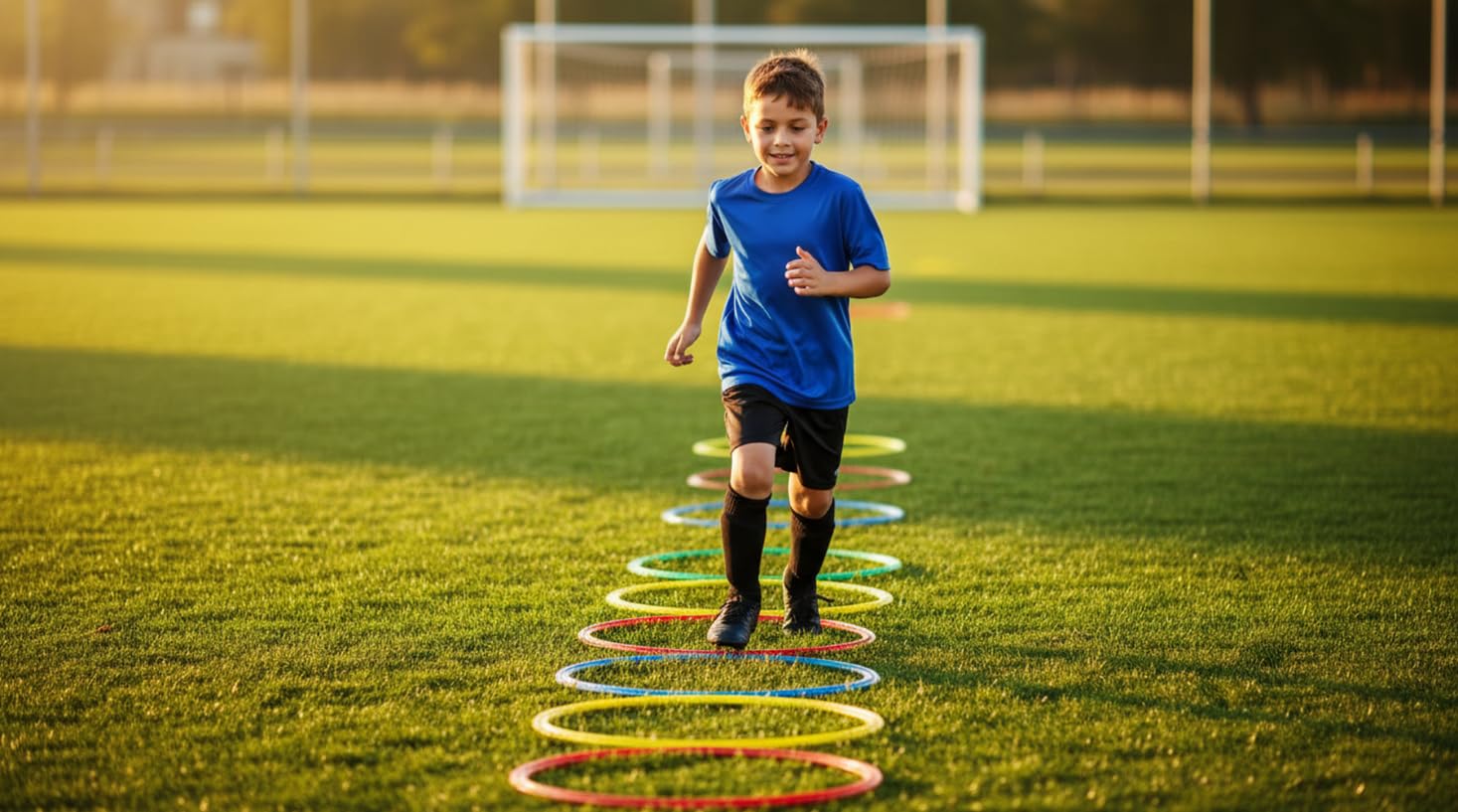 HAEST - 12 Cerchi Colorati per Fitness ed Esercizi di coordinazione - 45 cm