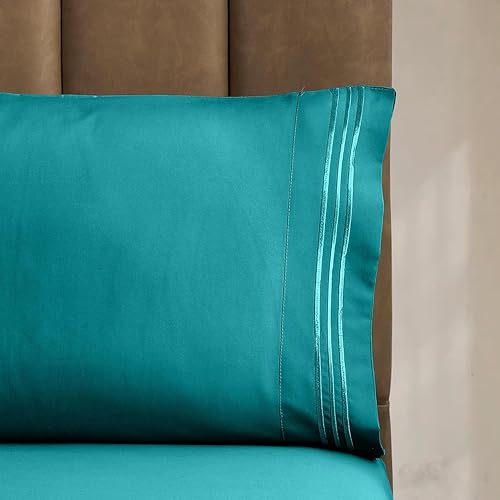 Miniatura 5 de CELINE LINEN Juego de sábanas de microfibra de 4 piezas prémium de calidad de hotel 1800 hilos, resistente a las arrugas, ultra suave y