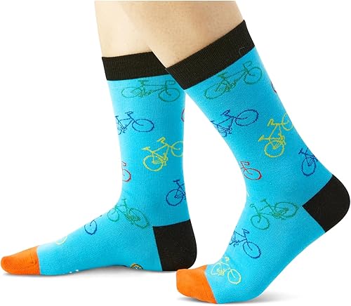 Miniatura 2 de Zmart Calcetines unisex para ciclismo, bicicleta, yoga, regalos para ciclistas de ciclismo de montaña, instructor de yoga, yogui, Azul Ciclo