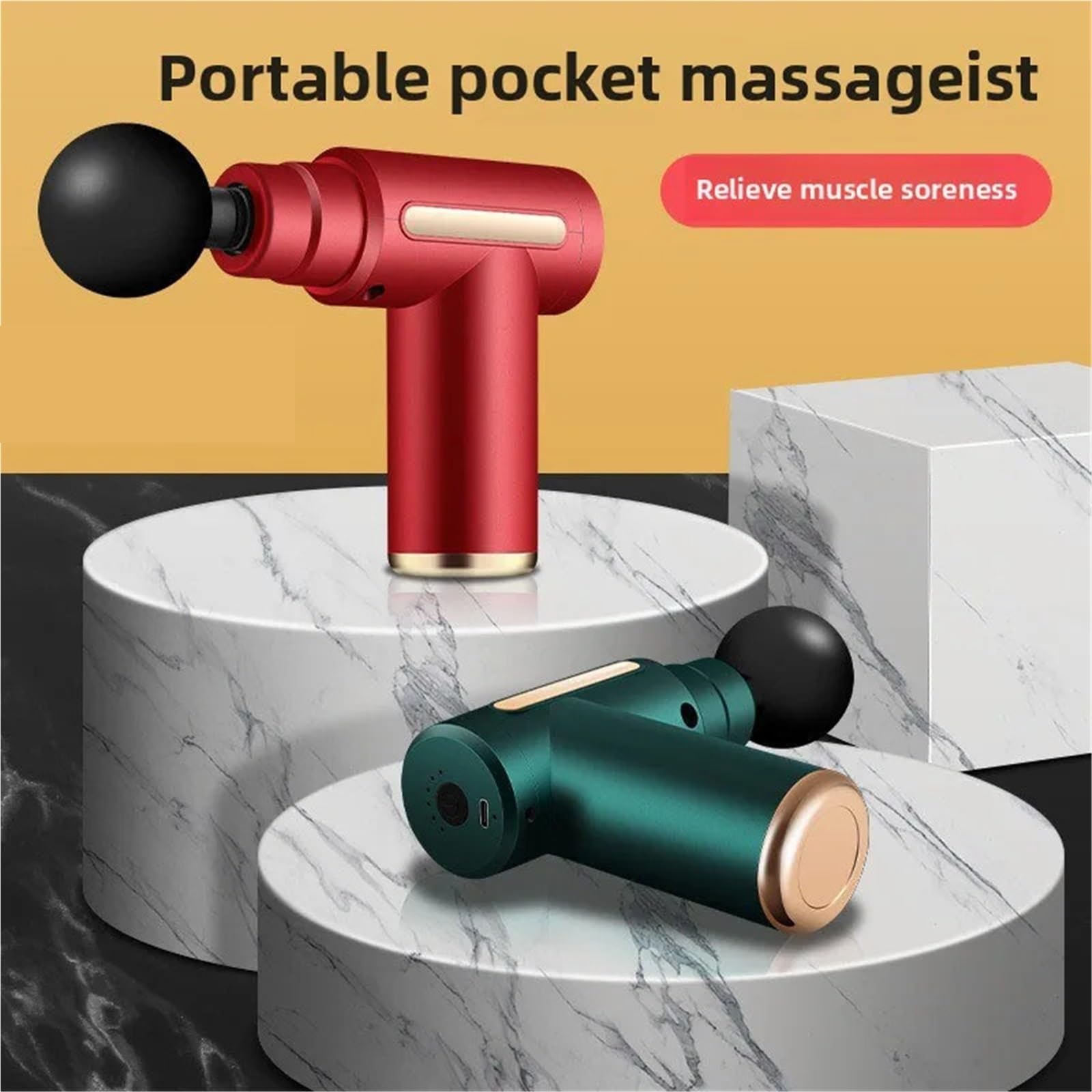 Masajeador portátil, Pistola De Fascia, Masajeador Relajación Muscular, Mini Impacto Vibratorio Inteligente, Masaje Eléctrico Cuerpo Completo Bolsillo Portátil(Green)