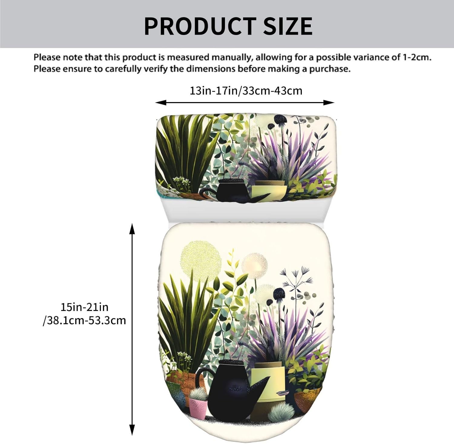 Compact photo shoot with flowers Soft Elastic Toilet Lid Cover Set, Fits Elongated Round Toilets (Seat 15-21 inch) Home Decor Gift image 2