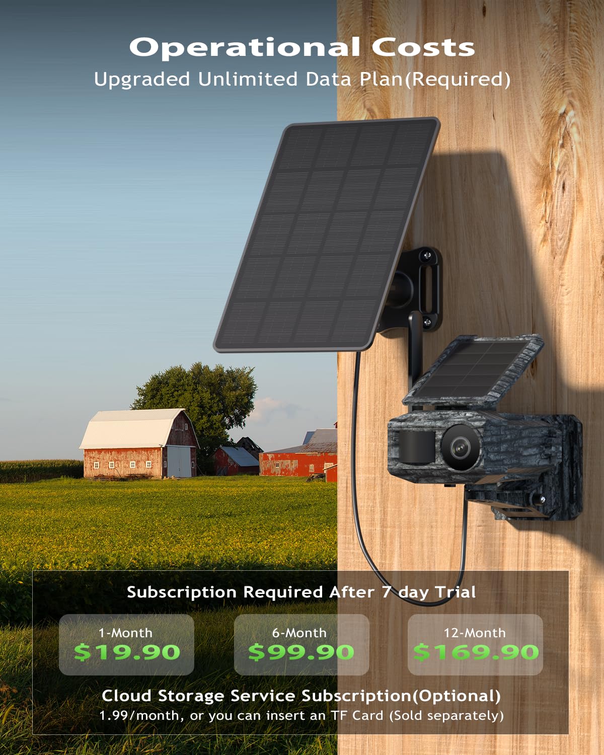 Xega 4G LTE Solar Überwachungskamera mit SIM-Karte&2 Solarmodulen
