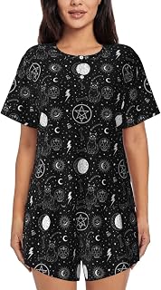 Women's Pajama Sets Lounge Wear Set Short Sleeve Pjs and Shorts with Pockets
