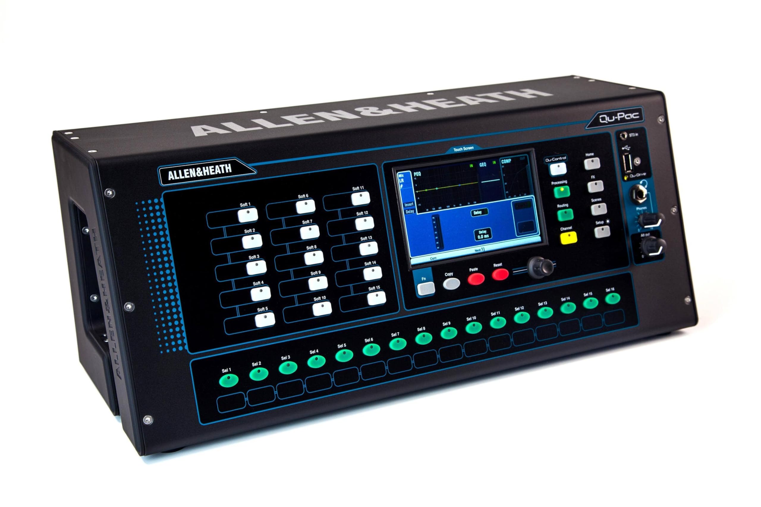 Allen & Heath QU-PAC 16-In/12-Out USB Ultra Compact Digital Audio Mixer with Touchscreen Control,Black