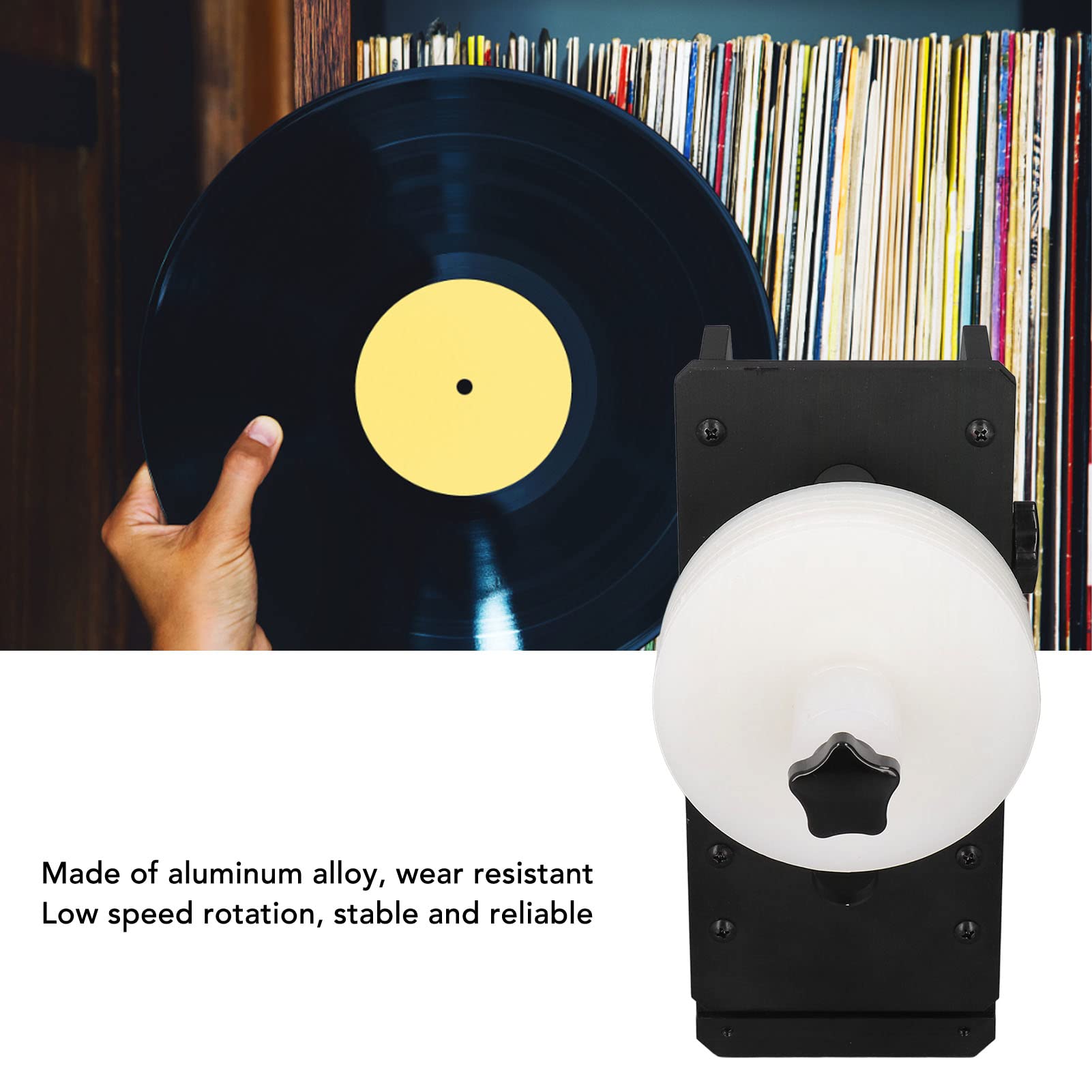 Estante Limpiador de Discos de Vinilo, Alta Eficiencia, Aleación de Aluminio, Funcionamiento Estable, Presión Negativa, Limpieza de Pistas, con Giro Eléctrico para (Enchufe de la
