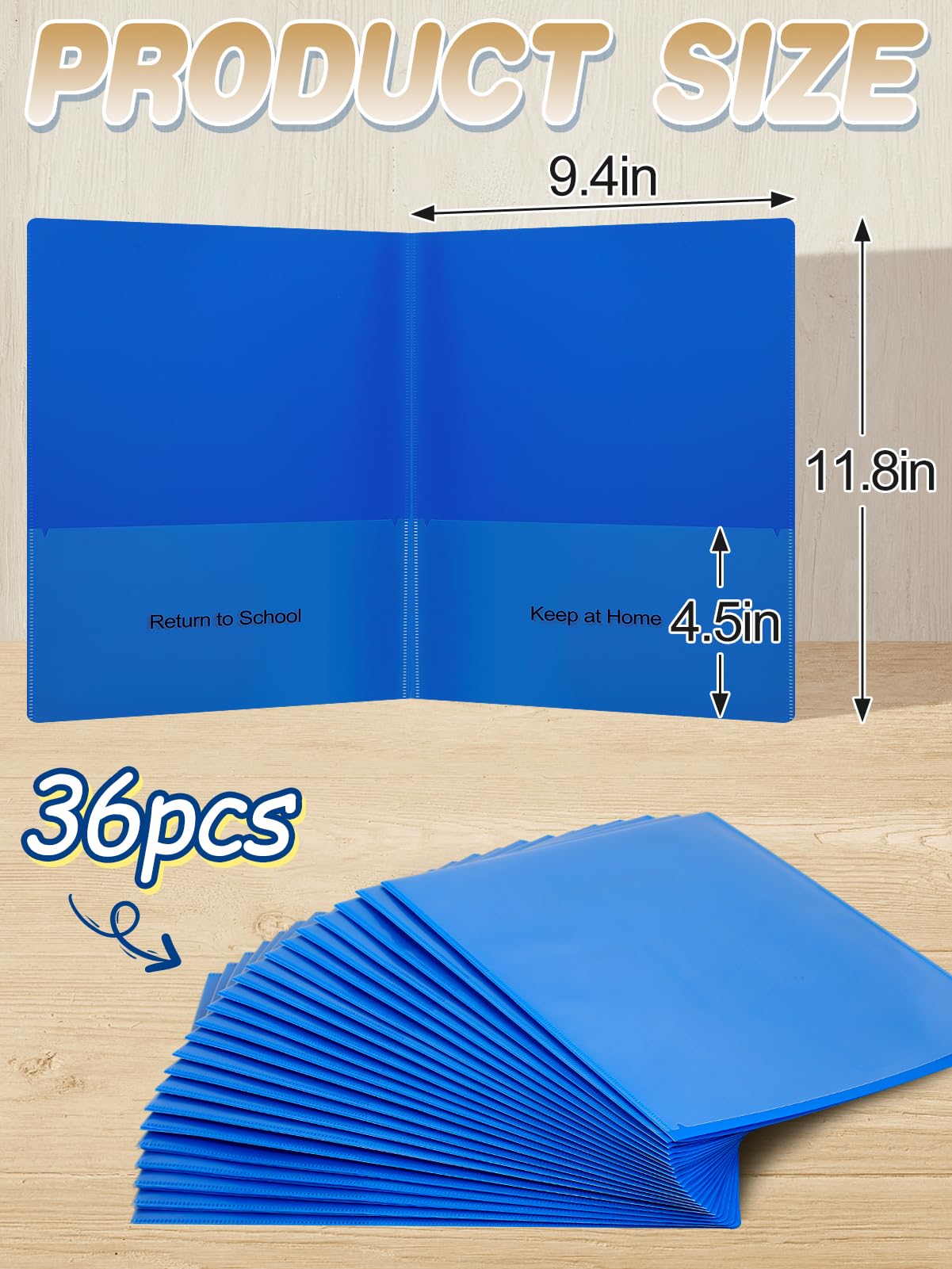 36 carpetas de la escuela al hogar, carpetas de tareas de plástico resistente para la comunicación de padres y profesores, carpetas para llevar a casa con 2 bolsillos para suministros escolares de