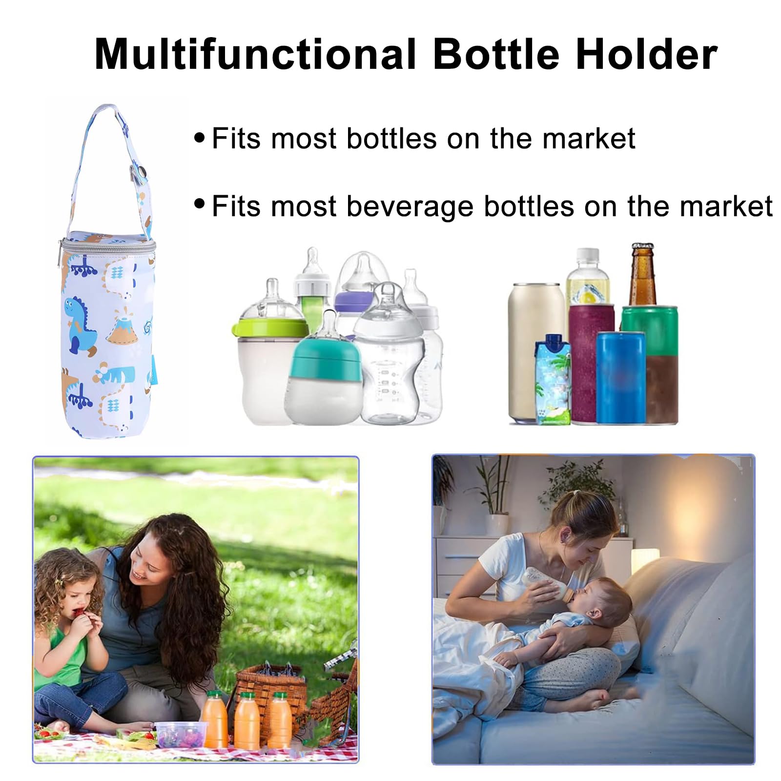 Esenlong Porta bottiglie d'acqua, bottiglia d'acqua per bambini, borsa isolante, porta bottiglia per latte, borsa termica da appendere per bottiglia d'acqua per bambini