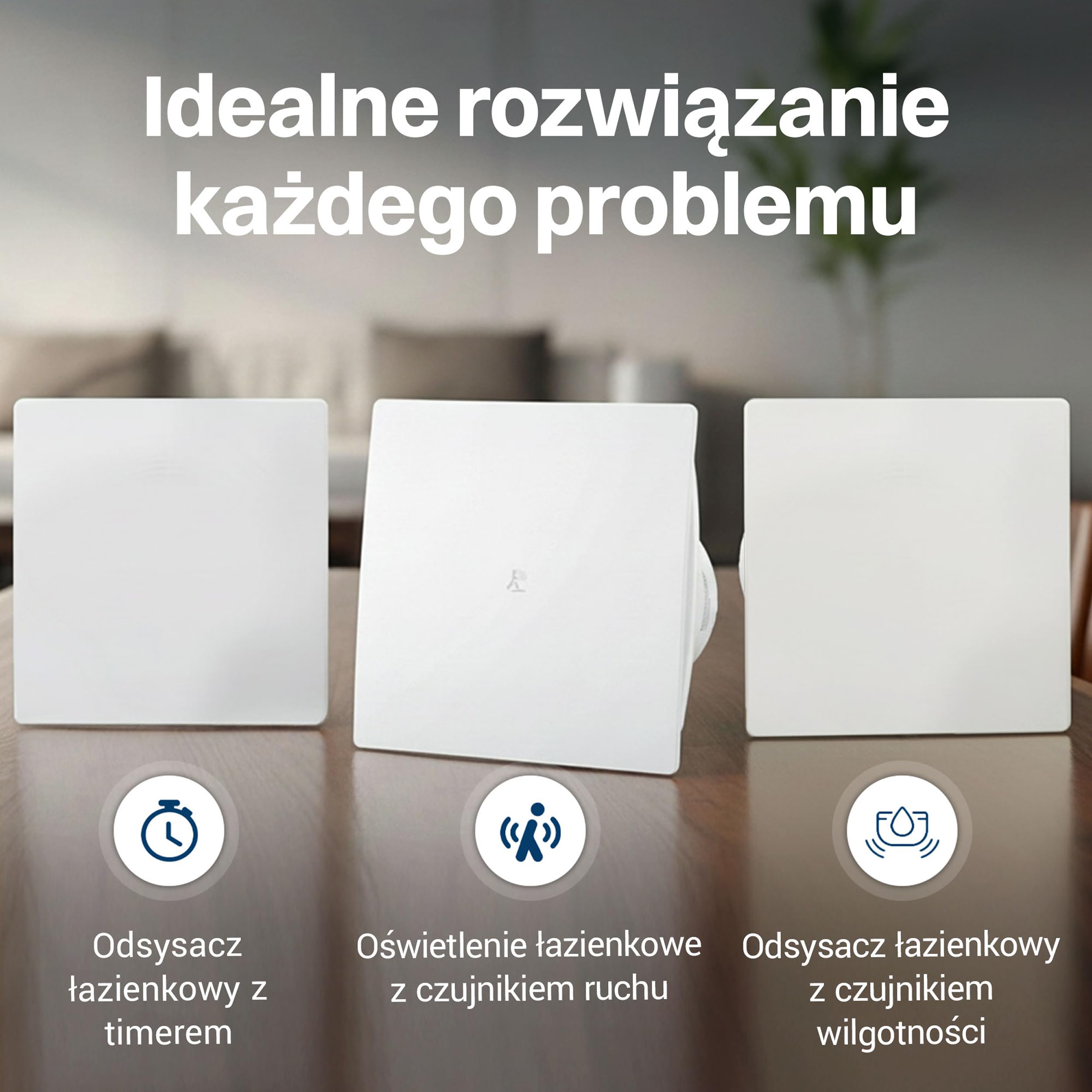 Intratec PUROVENT PRO Wentylator łazienkowy z czujnikiem wilgoci – Wentylator IPX4 100mm 98m³/h 37dB 230V do łazienki, do łatwego montażu na ścianie i suficie – 160 x 98 x 98mm
