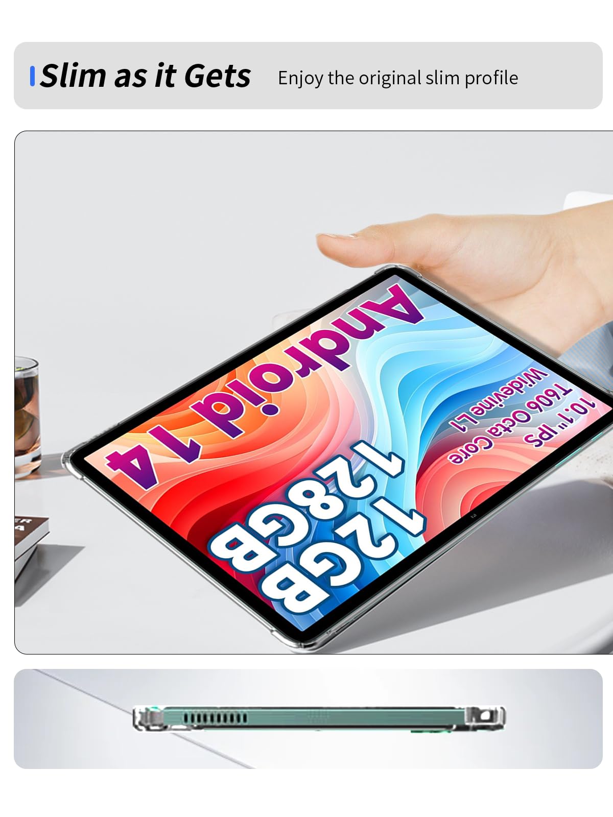Transparente TPU-Hülle Für Odea A10 Android 14 Tablet (10 Zoll) – Dünn, Kratzfest, Mit DIY-Rückseite