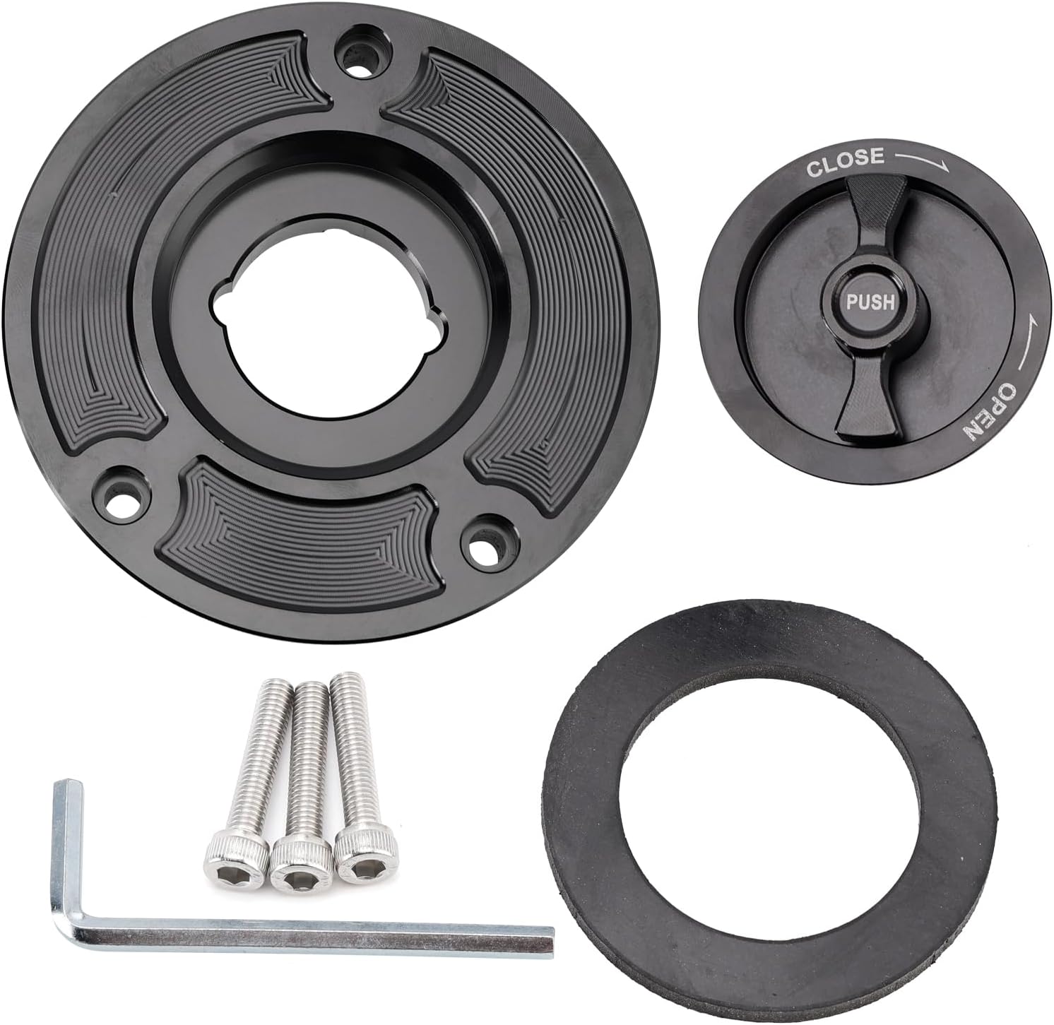 Areyourshop Quick Release Keyless Fuel Gas Cap 107mm Fit for Suzuki GSX-R1000 2005-2022 / GSX-R750 2004-2025 for Suzuki SV650 2003-2009 / SV1000 2003-2007