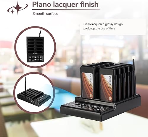 Miniatura 3 de Retekess TD174 - Sistema de zumbador de restaurante, localizador de espera de restaurante, juego con vibración, intermitente y zumbador,