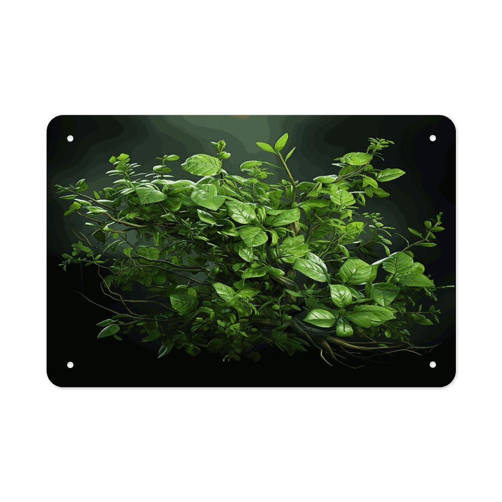 Fekiloot Style Green Leaves Metal Signs Wall Art Tin Sign