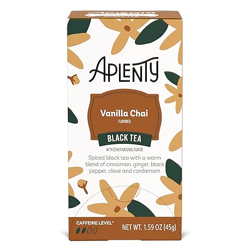 Marca Tienda - Aplenty, bolsas de té negro Vanilla Chai, 1.59 onzas (20 unidades)