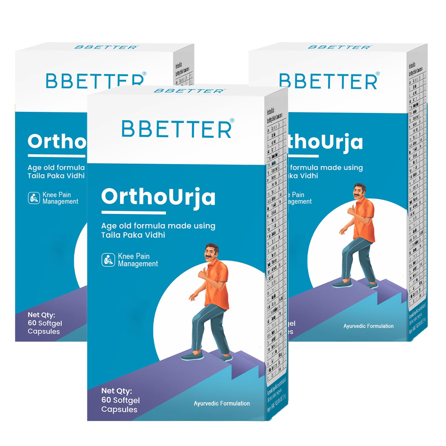 BBETTER OrthoUrja -Lab Tested Ayurvedic Medicine for Knee Pain, Joint Pain & Arthirits Relief | Made by Taila Paka Vidhi Method | 180 Softgels-image-27