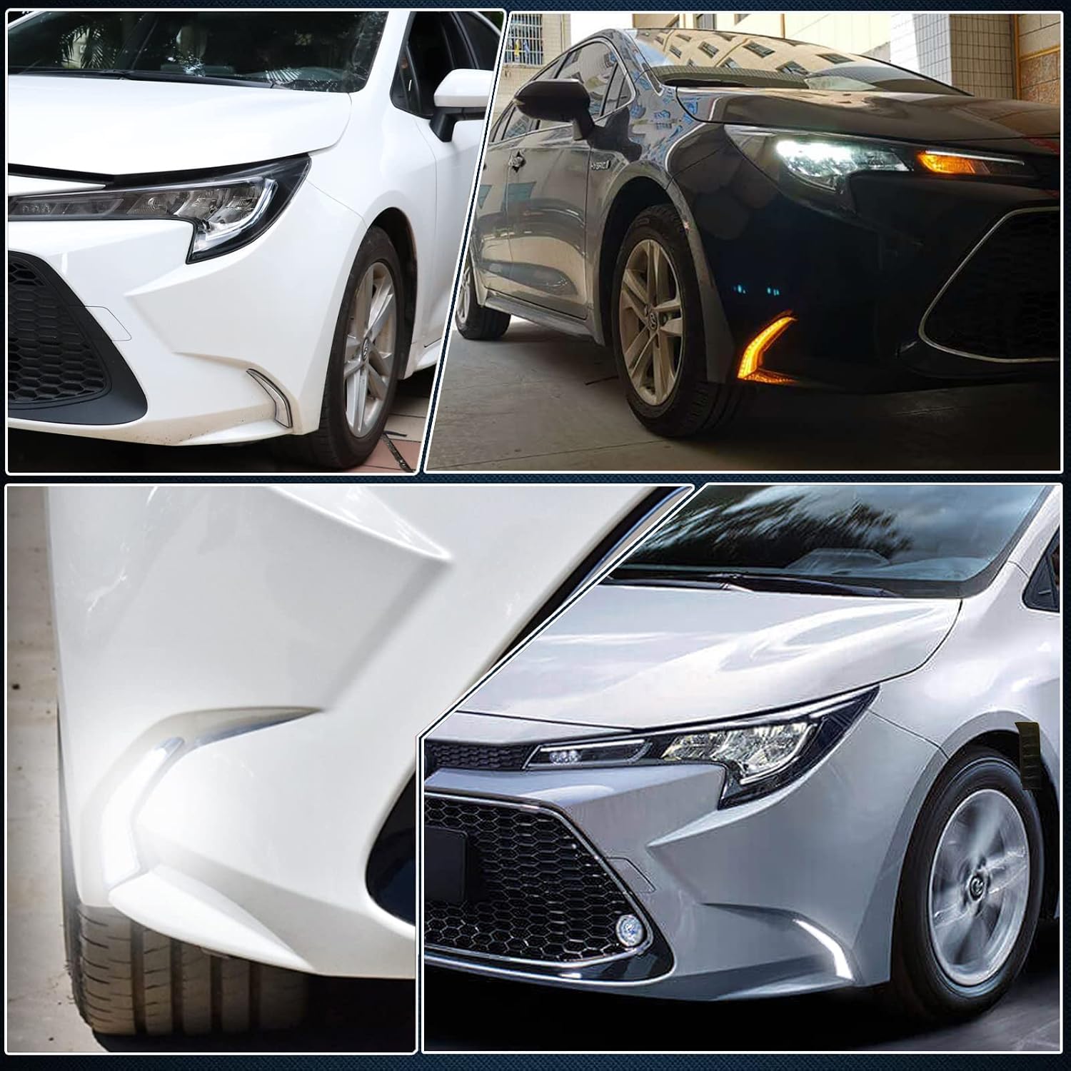 Switchback White/Amber Front Bumper Fog LED Daytime Running Light Sequential Turn Signal Feature Compatible with Toyota Corolla 2021-2023 L LE XLE Hybrid Modular Fog Light Kit