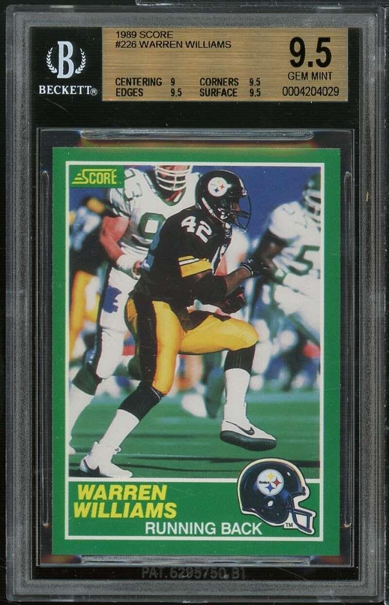 Warren Williams Rookie Card 1989 Score #226 BGS 9.5 (9 9.5 9.5 9.5) - Unsigned Football Cards