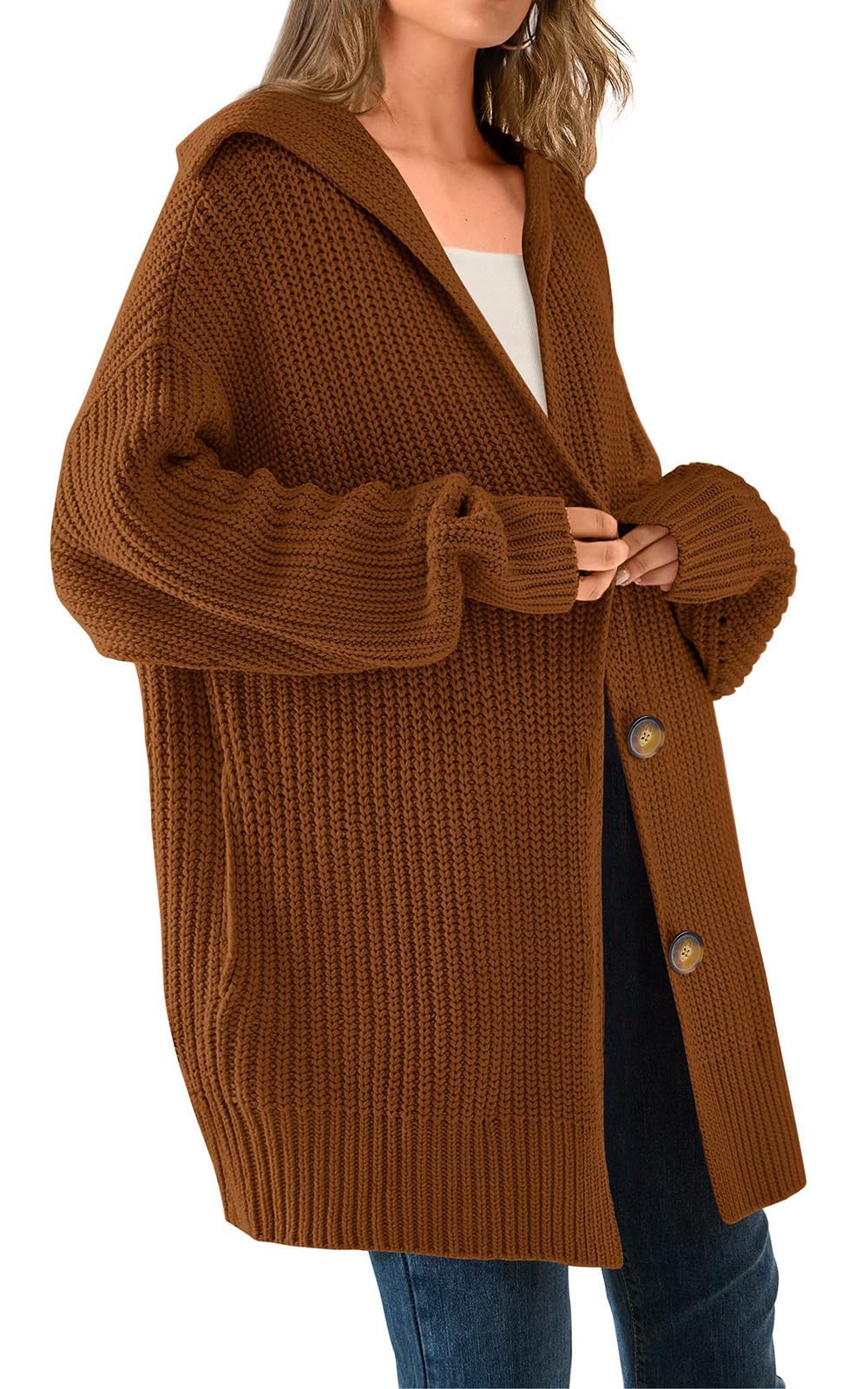 PRETTYGARDENWomens Fall Fashion 2023 Open Front Oversized Cardigan Sweaters for Women Lightweight Rib Knit Fall Sweaters