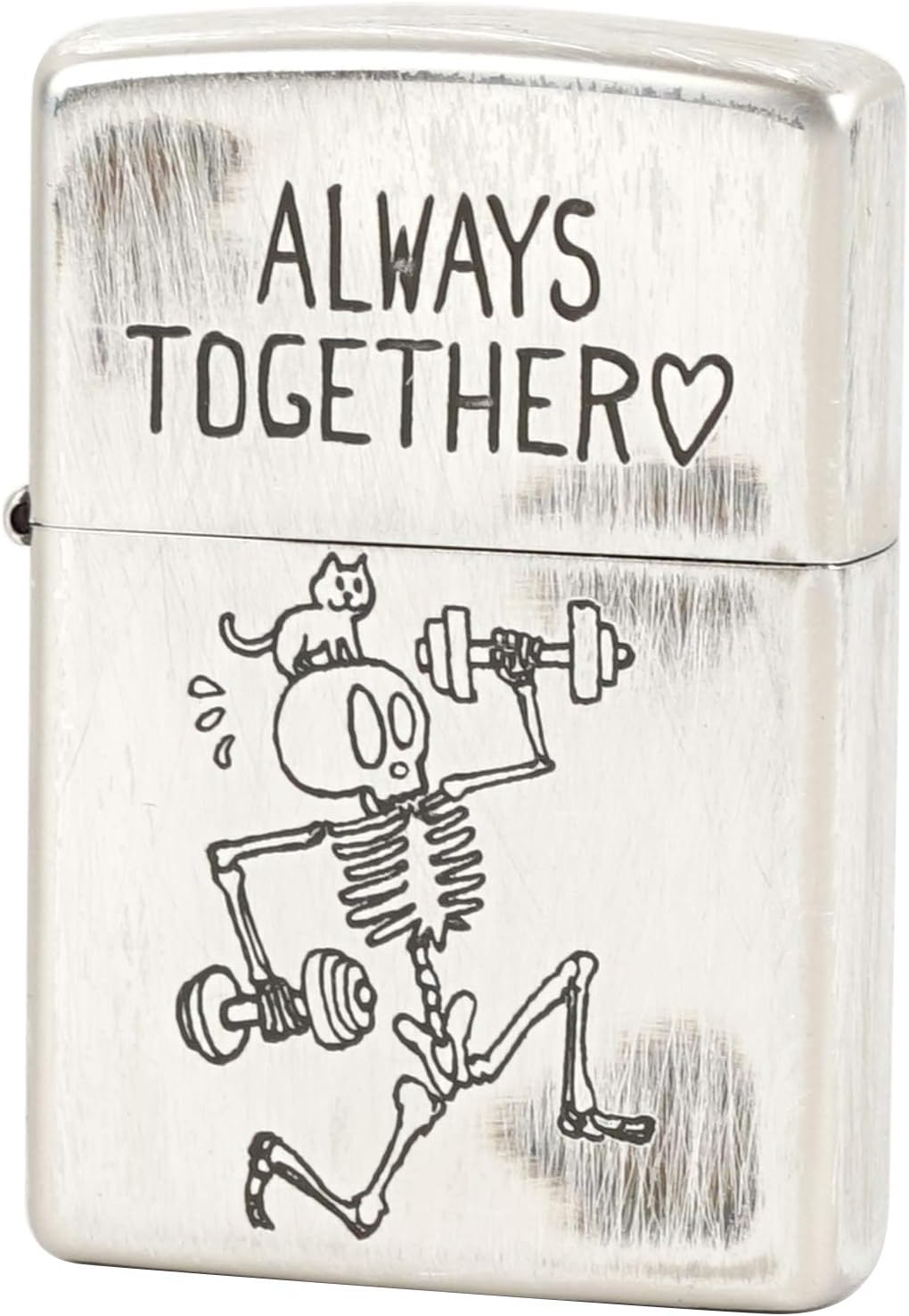 Zippo NO200 Funny Skull Alone Oil Lighter, Silver, 2UDS-Alone