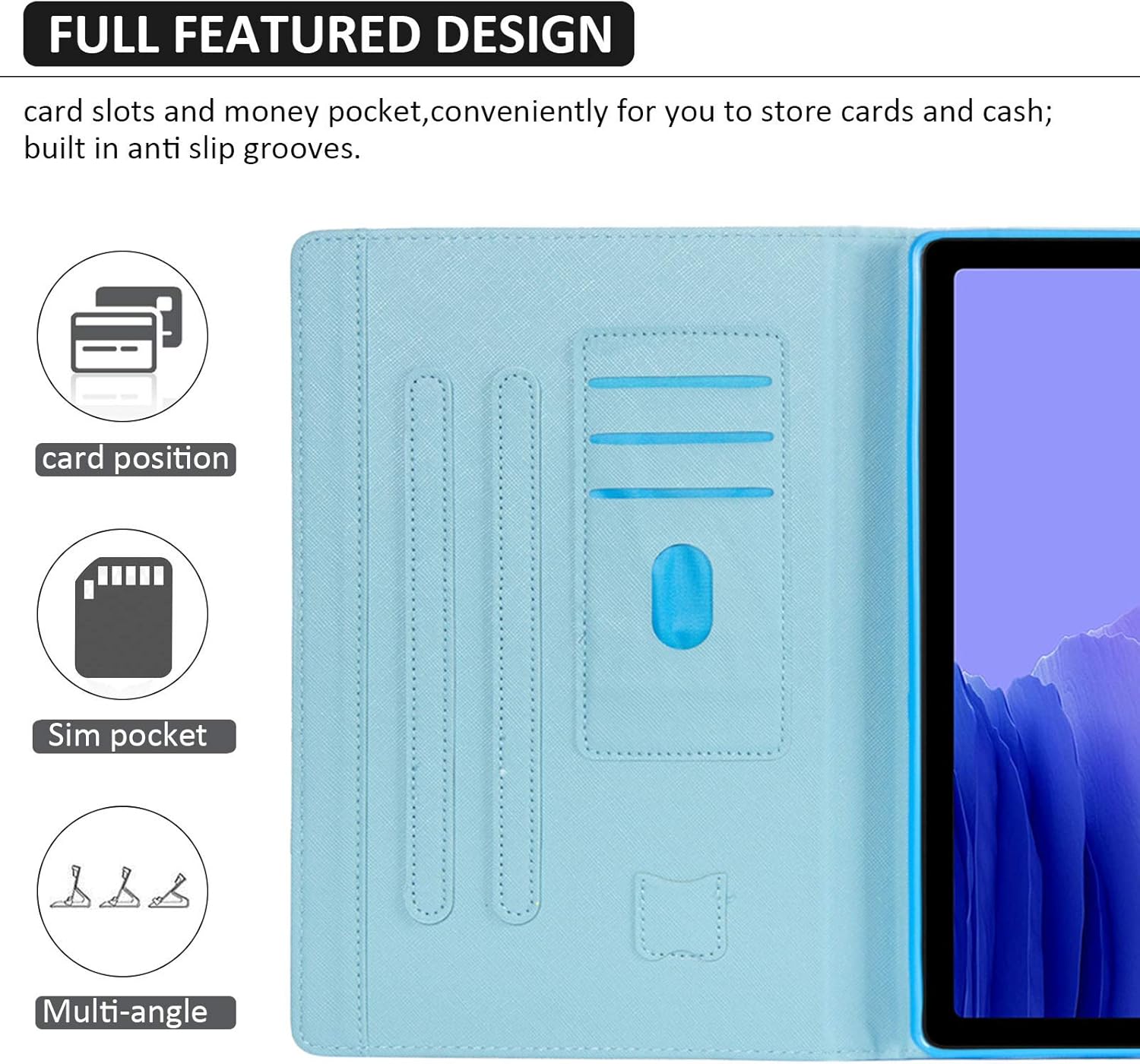 Dteck Case for (2020) Samsung Galaxy Tab A7 (10.4-Inch) (SM-T500/SM-T505) Tablet - Fold Stand Magnetic Flip Case with [Card Holder] PU Leather Protective Flip Cute Pattern Cover (Galaxy Flower) 00 Galaxy Flower