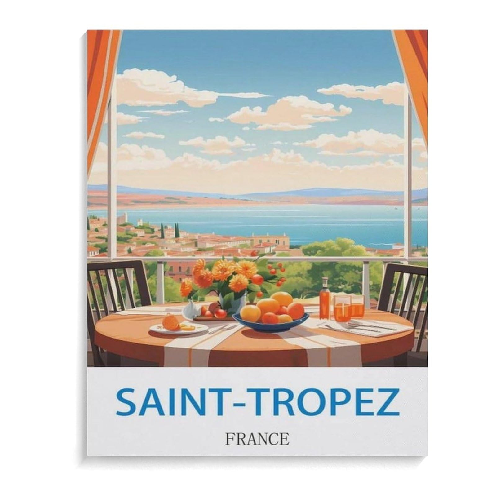 Jigsaw Puzzle 1000 Pieces for Adults,Vintage Travel Poster Saint Tropez France,Large Puzzle Game Artwork for Adults Teens, Family Decorations, Unique Puzzle Gift(50x70cm)-A25 — image 1