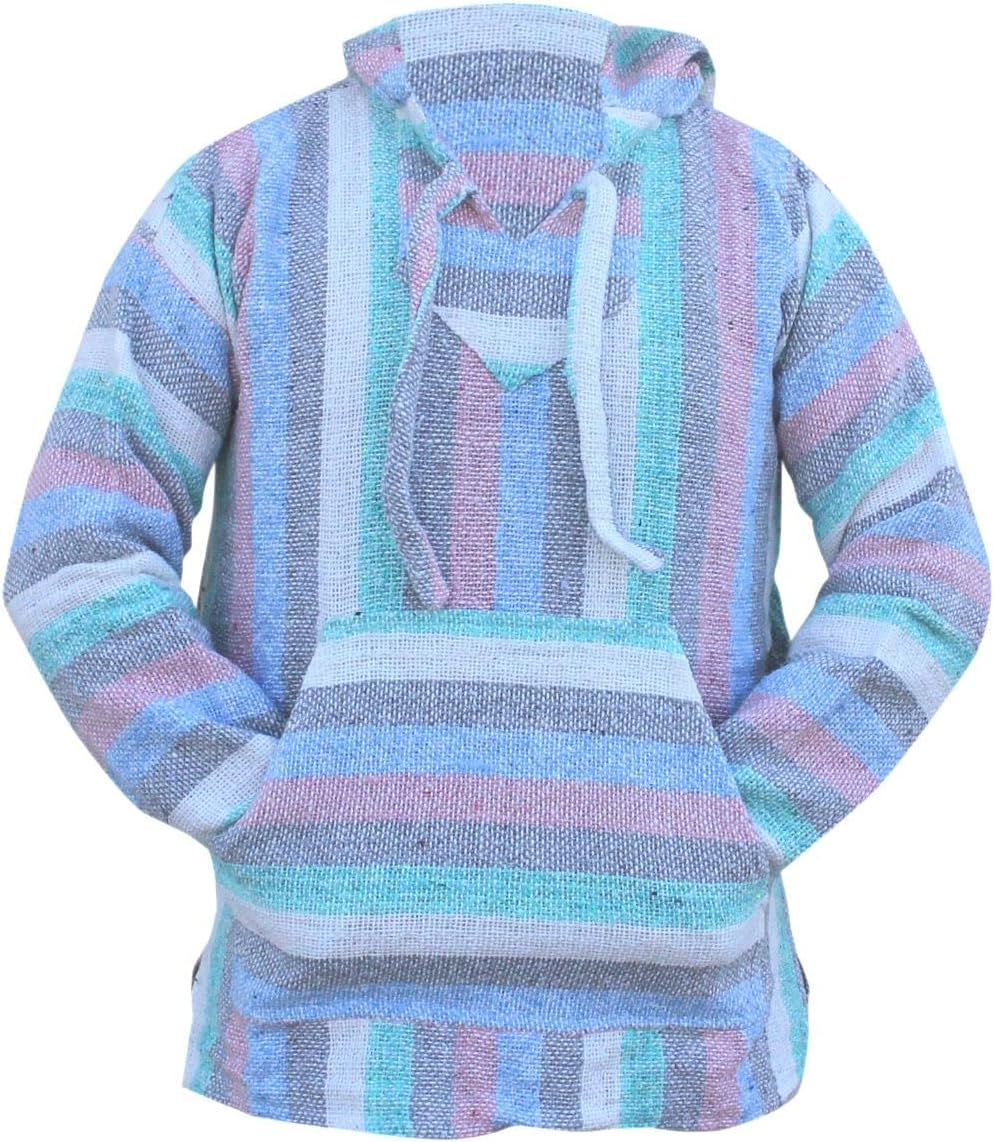 Del Mex Mexican Baja Hoodie Sweater Jerga Pullover Red Gray Unisex