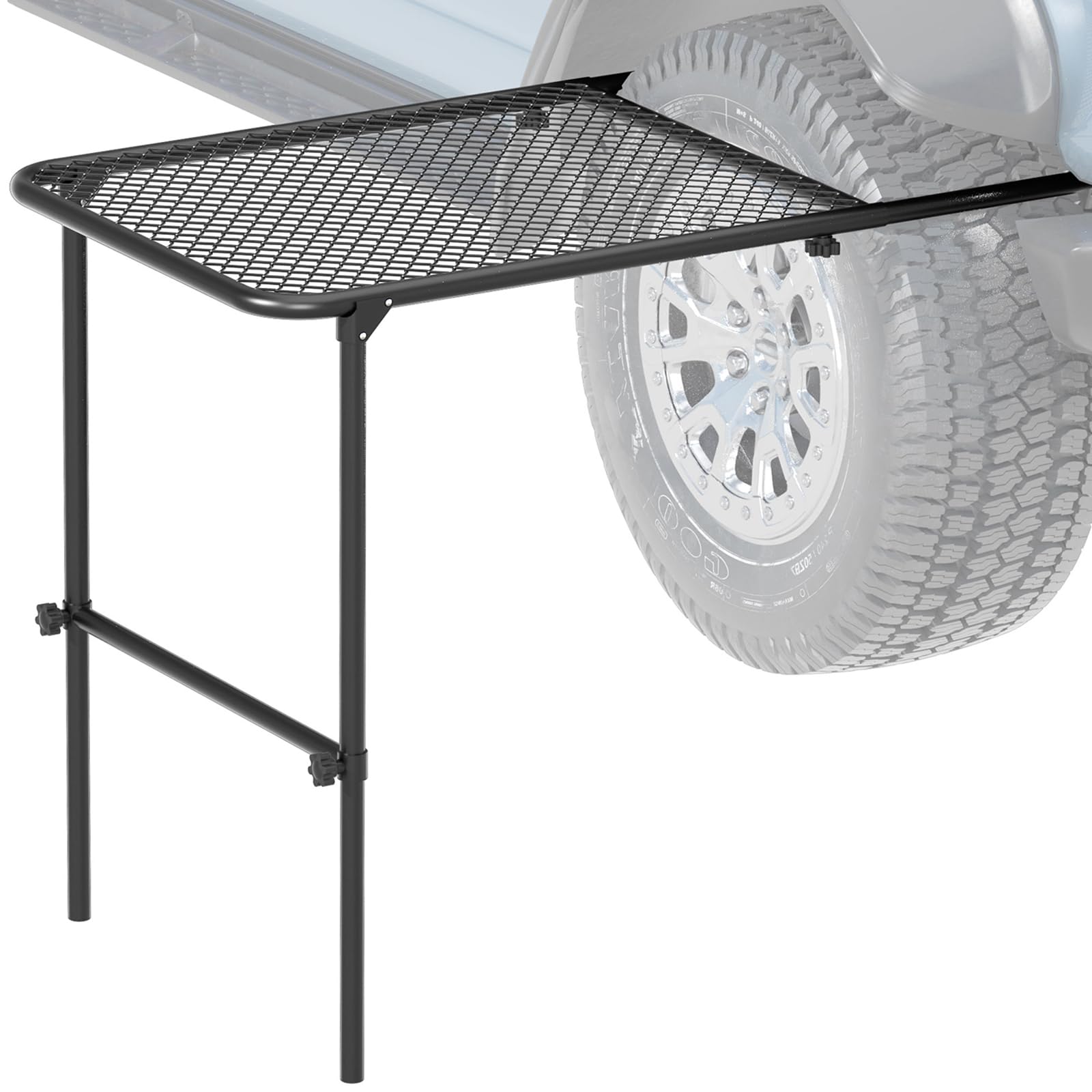 YTJ Tire Table for Camping, Portable Foldable Steel Camping Lightweight Table, Adjustable Steel Tire Table for Outdoor, Camp, Beach, Picnic, Travel (Ink Black)