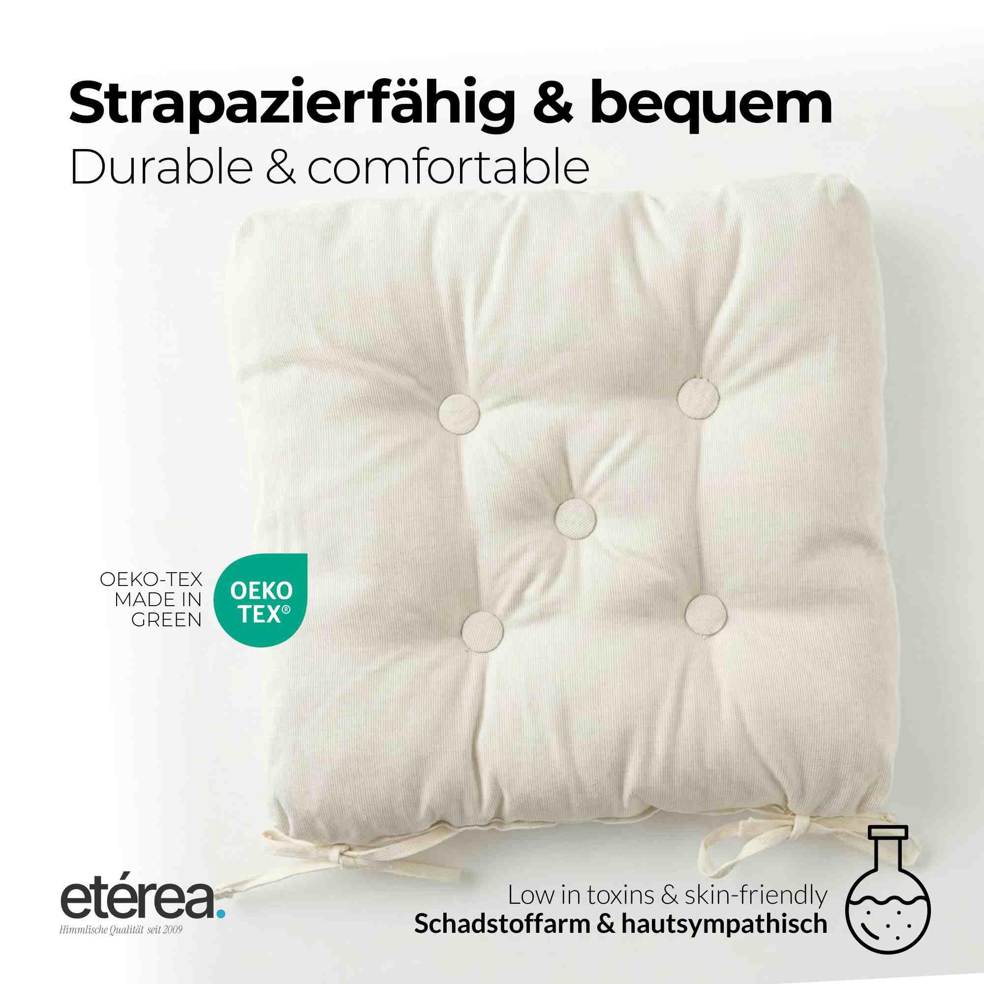 etérea Sitzkissen Mila 42x42 cm 4er Set – Creme Indoor Outdoor Sitzauflage