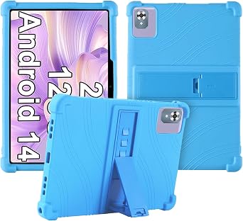 Case for FEZAWIO F11 Android 14 Tablet 10 in,Soft Silicone Protector Cover for FEZAWIO F11 Android 14, Kids Friendly,Adjustable Stand Tablet Cover,4 Corners Thicken ShockproofSky Blue