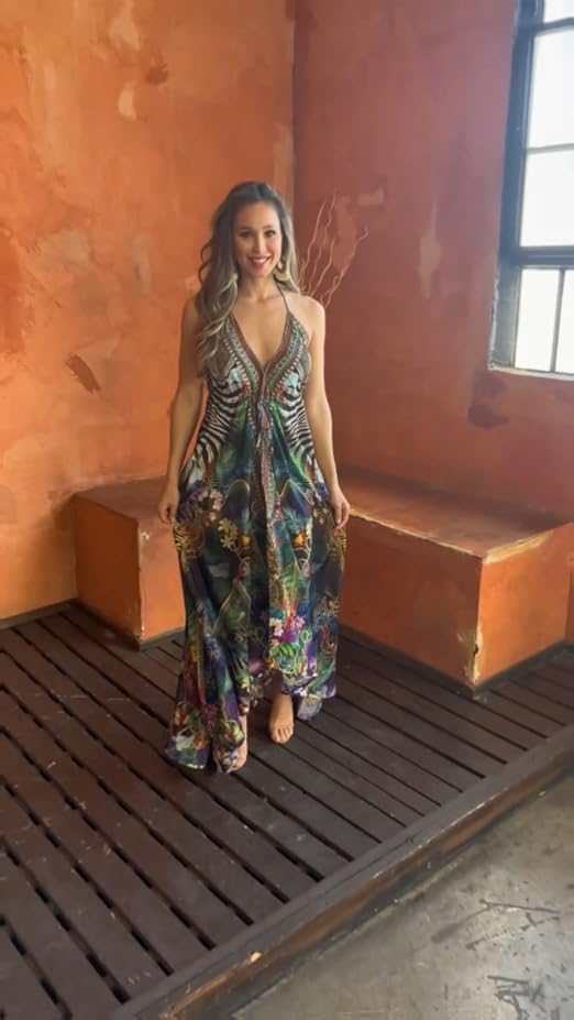 jaded london venus knit mix halter neck maxi dress Turquoise Hardware Halter Knit Maxi Boho Dress - Chocolate main image 1