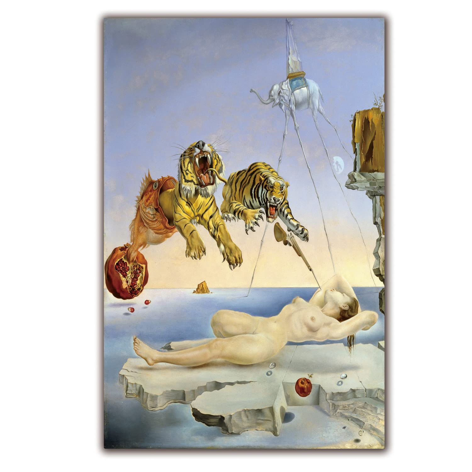 Salvador Dali Dream Caused by the Flight of a Bee a Second Before Awakening Poster 11''x17'' (28x43 cm) Print Art Gift
