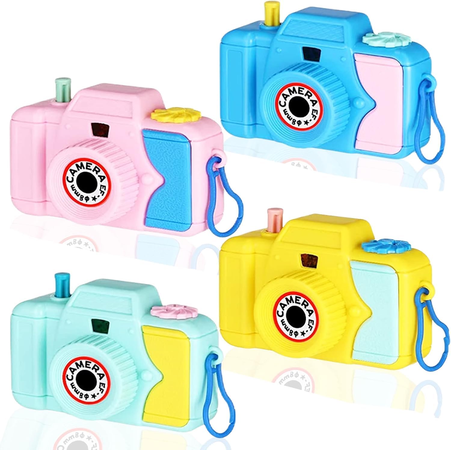 4PCS Cámara para niño, Juego Educativo para niños, Juguete de cámara Miniatura con Lente de Imagen de caleidoscopio prismático Animal, Fiesta de Juguete de Fiesta para Niño