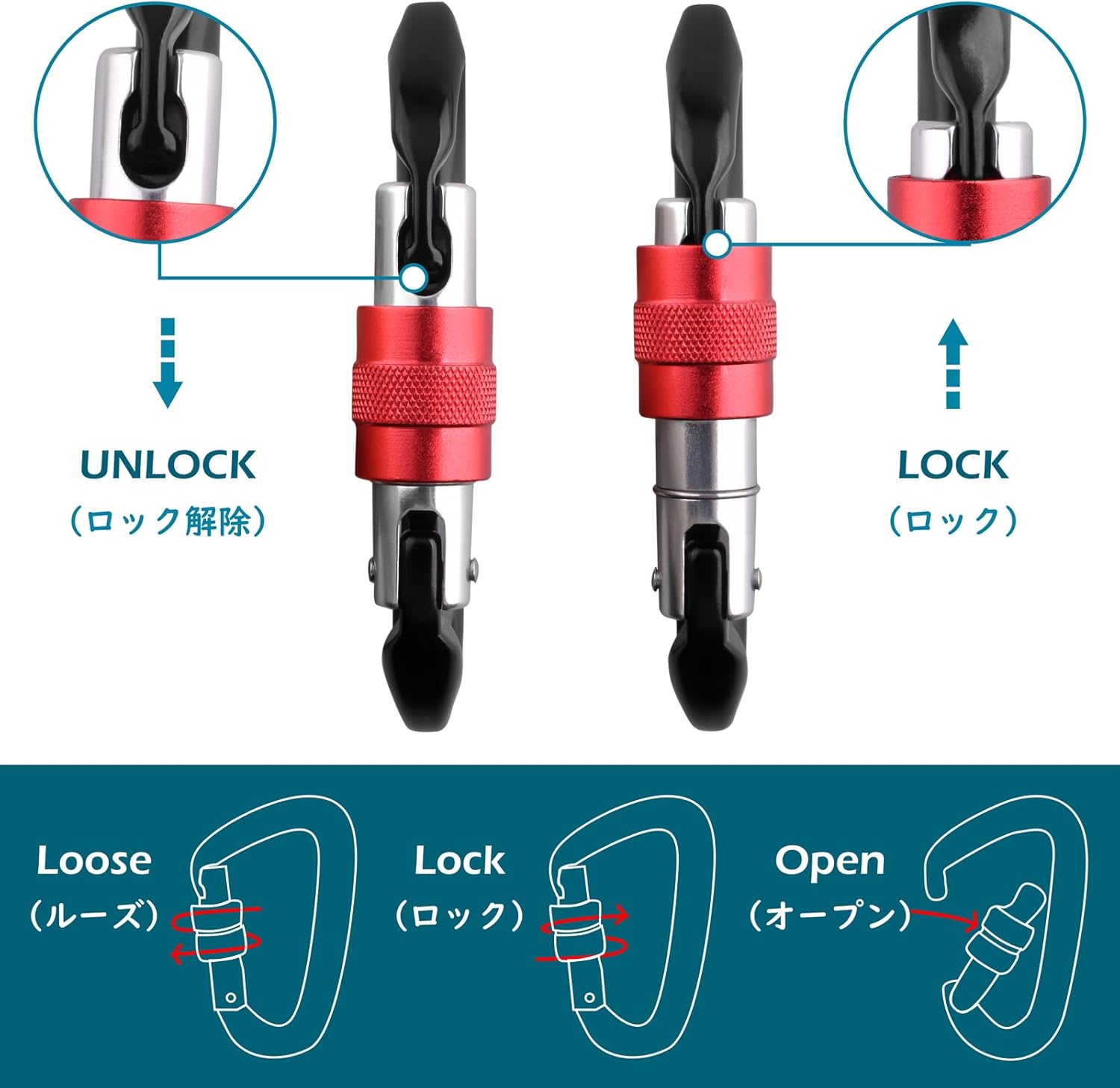 TRIWONDER Carabiner Clips Heavy Duty 12kN 25kN Small Carabiners for Hammock Keys Dog Leash Harness Camping Hiking