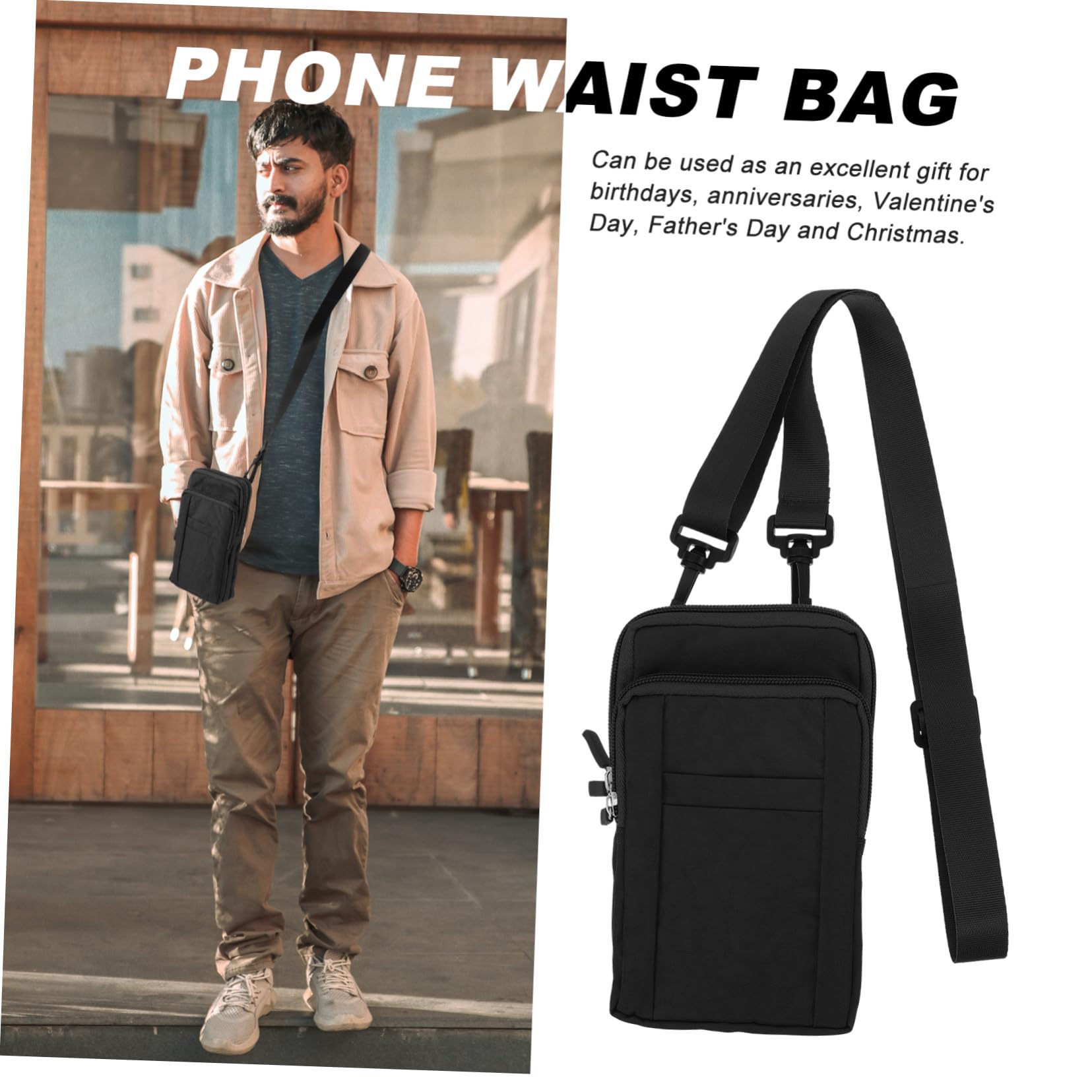 2 Piezas Bolsa De Mensajero Riñonera Billetera Cruzada para Teléfono Bolso Pequeño Monedero para Celular Riñonera Caparazón Tela De Nailon Tonos Terrestres