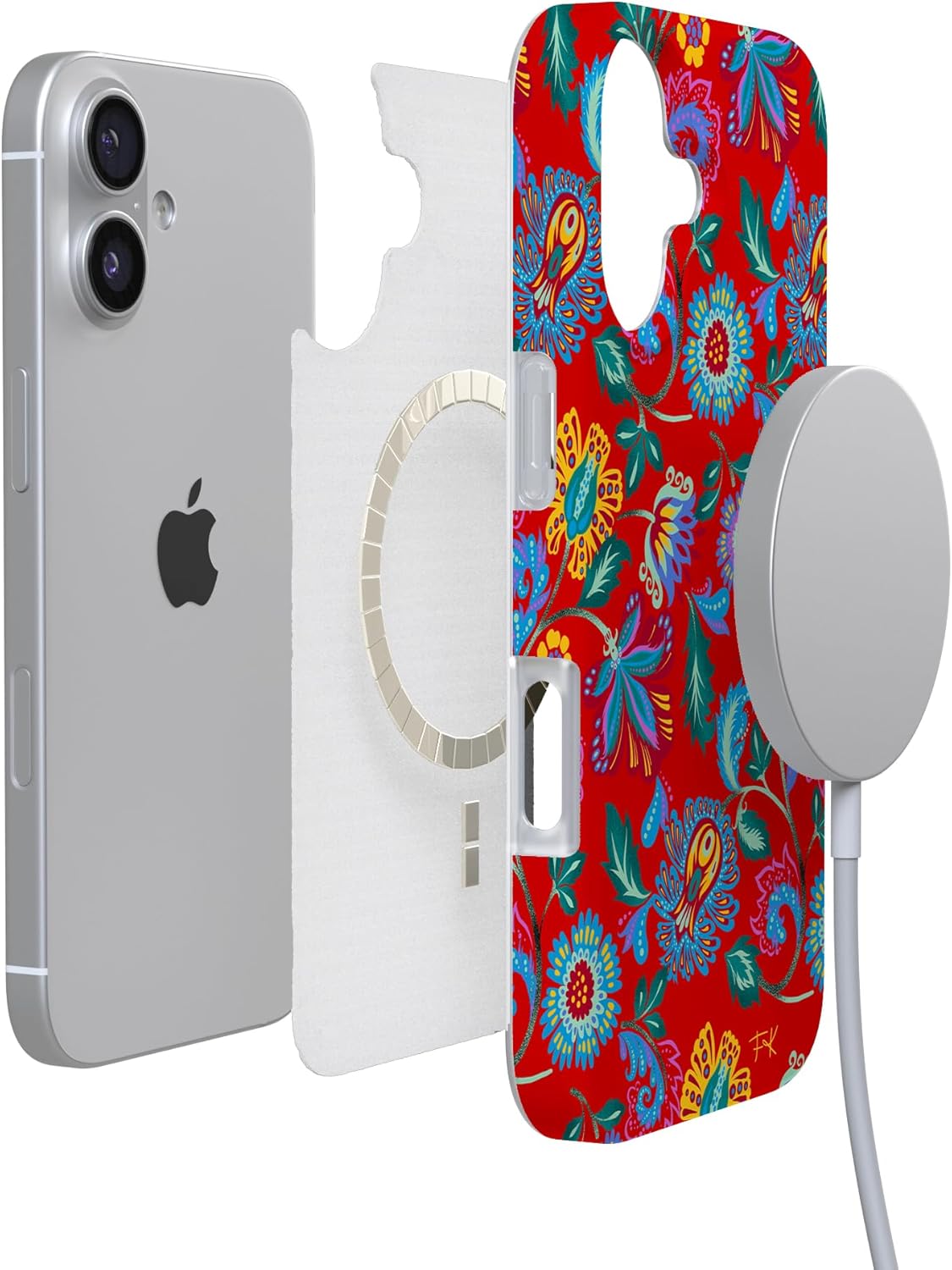 Casely iPhone 17 Case | Painted Flowers | Frida Kahlo Floral | Compatible with MagSafe | Classic Ultra Slim Design