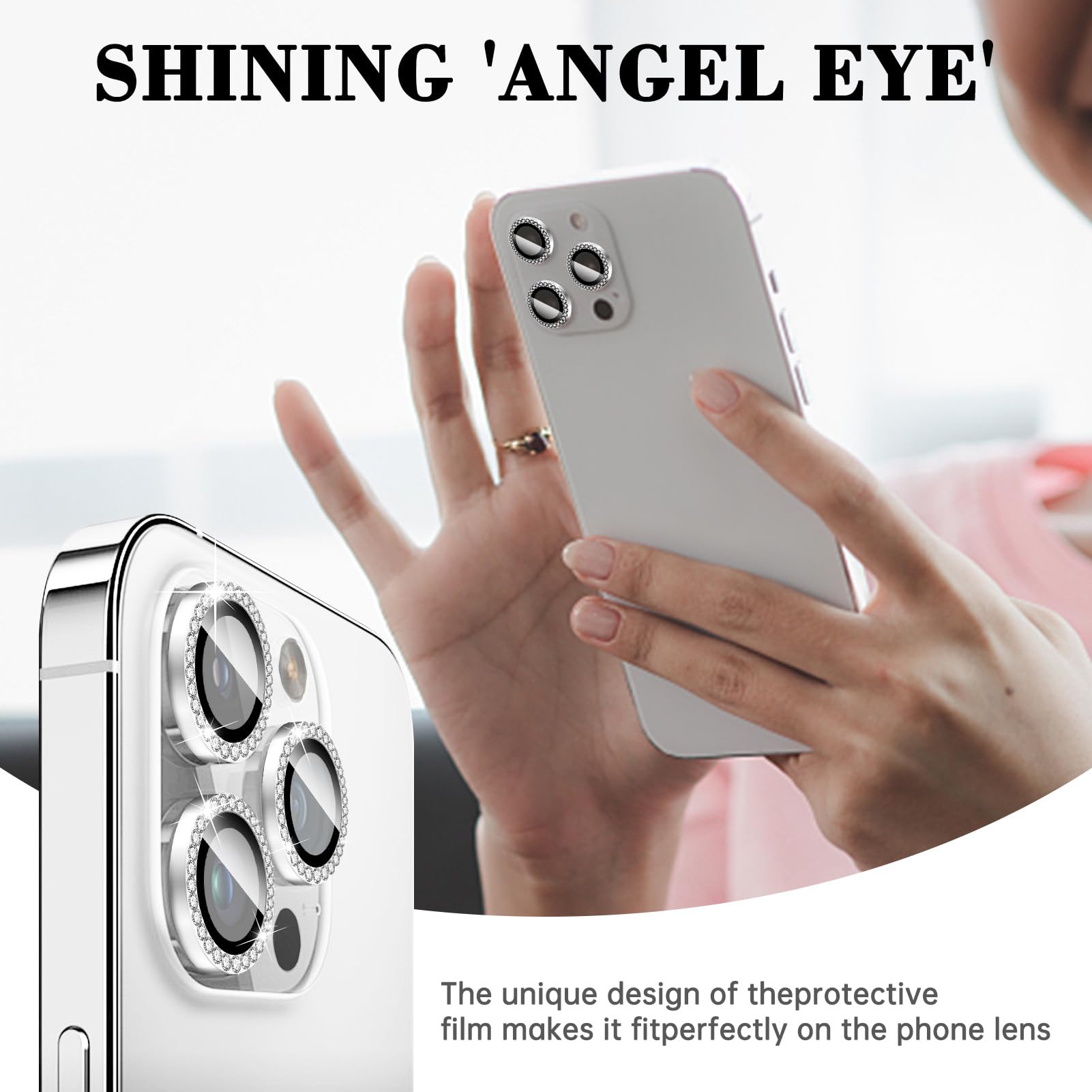 Kucheed Protecteur D'objectif D'appareil Photo Compatible Avec IPhone 16 Pro /iPhone 16 Pro Max, Protecteur D'écran De Couverture De Caméra En Verre Trempé, Anneaux Individuels En Métal