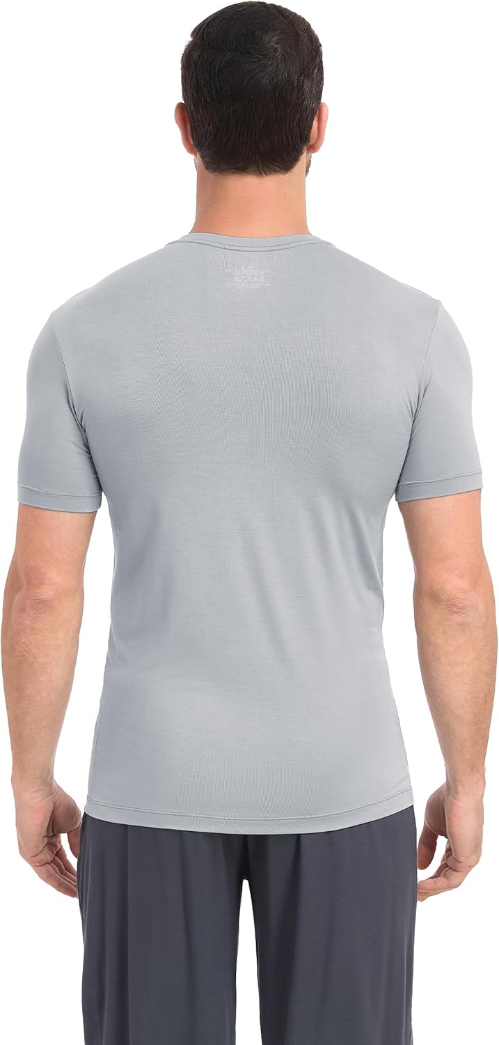 COLORFULLEAF Mens Bamboo Rayon Undershirts V Neck T Shirts Short Sleeve Slim Fit Tees Tag-Free 3 or 6 Pack - Image 7