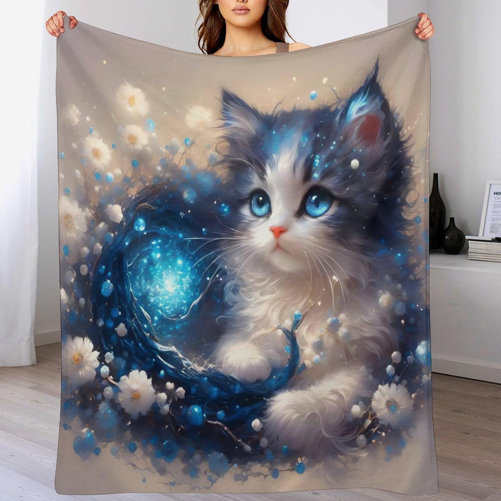 Couverture chat chaude et douce grand plaid lavable pour canape