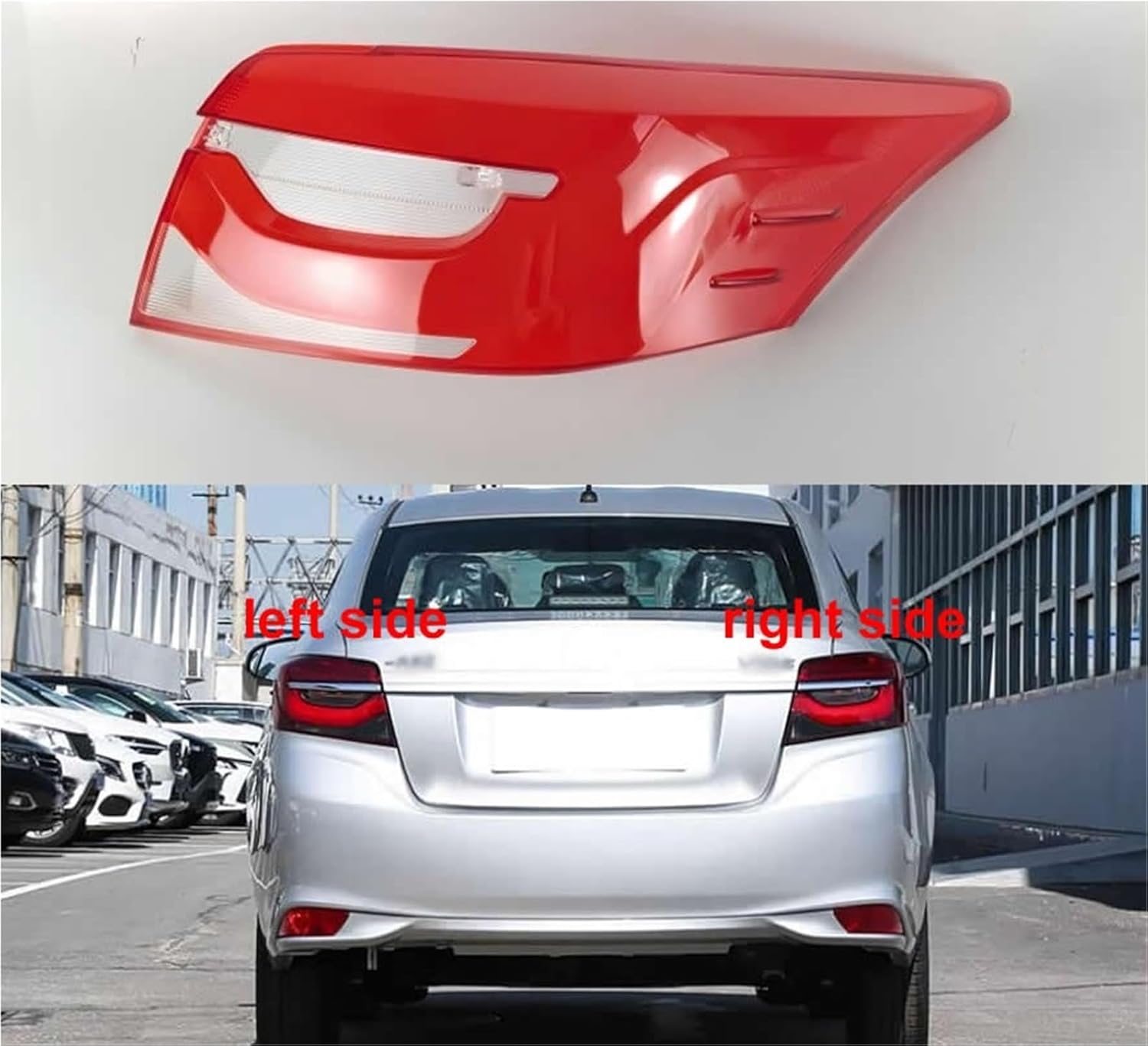 For Toyota Vios 2021 2022 Car Accessories Tail Lamp Cover Taillight Shell Rear Brake Lights Mask(1PCS left side)