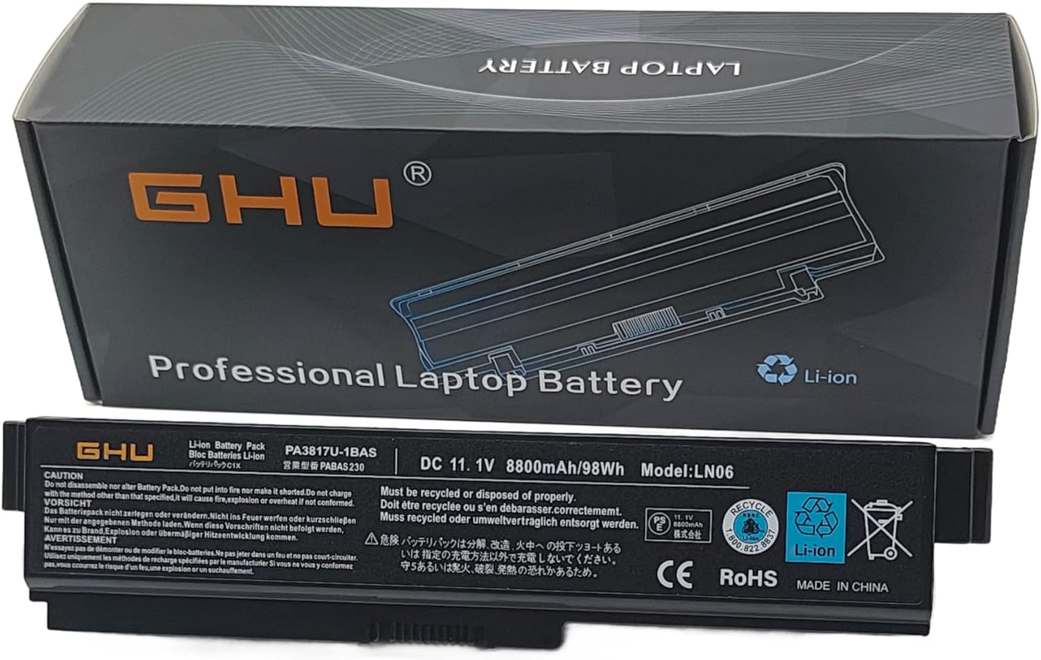 GHU New Battery 98 WH Replacement for PA3819U-1BRS Compatible for Toshiba Satellite PA3817U-1BRS A665 C655 L600 L675D L700 P745 L745 L750 P755 P775 L655 PA3819U-1BAS PA3816U-1BRS PA3817U-1BAS