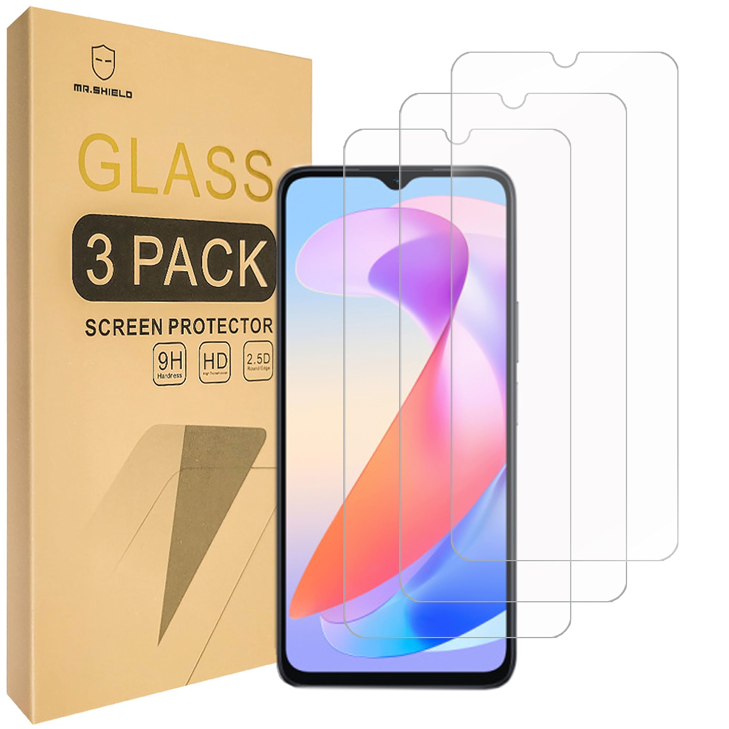 Mr.Shield Vetro Temperato 3 Pezzi Pellicola Protettiva Vetro Temperato Per Huawei Honor 7X - 3 Pezzi, Full Cover, 9H Durezza, Anti-Bolle Mr.Shield 3 Pezzi
