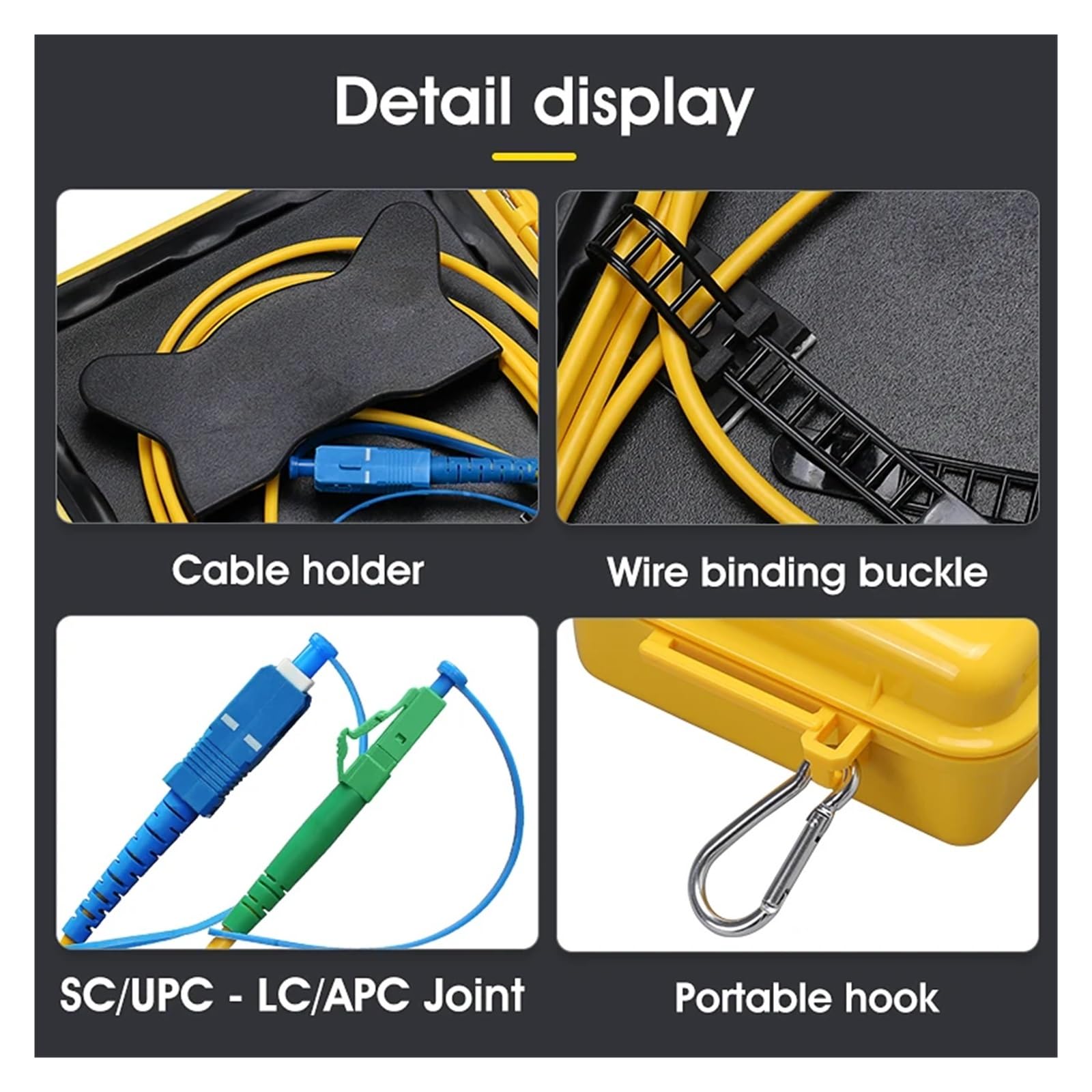 Éliminateur de zone morte LC/APC-SC/UPC, anneaux fibre, boîtier câble lancement optique 500 M ~ 2 km SM 1310/1550 nm(500M)