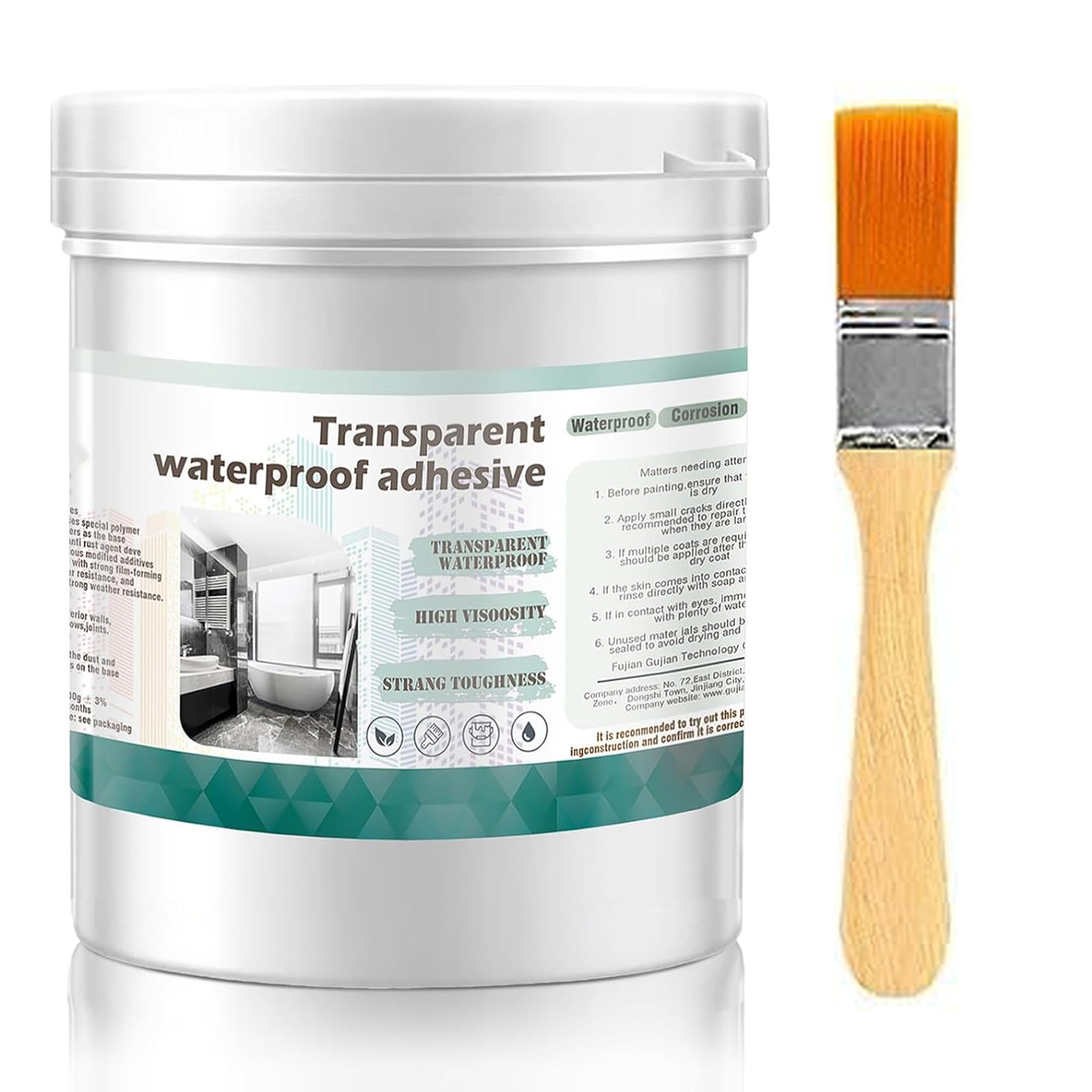 NAXUE Transparent Waterproof Glue 300g with Brush, Leakage Protection Outdoor Bathroom Wall Tile Window Roof, Anti-Leakage Agent, sealant glue, Roof Sealant Waterproof Gel (B0D6GHSHNG) Amazon Price History, Amazon Price Tracker